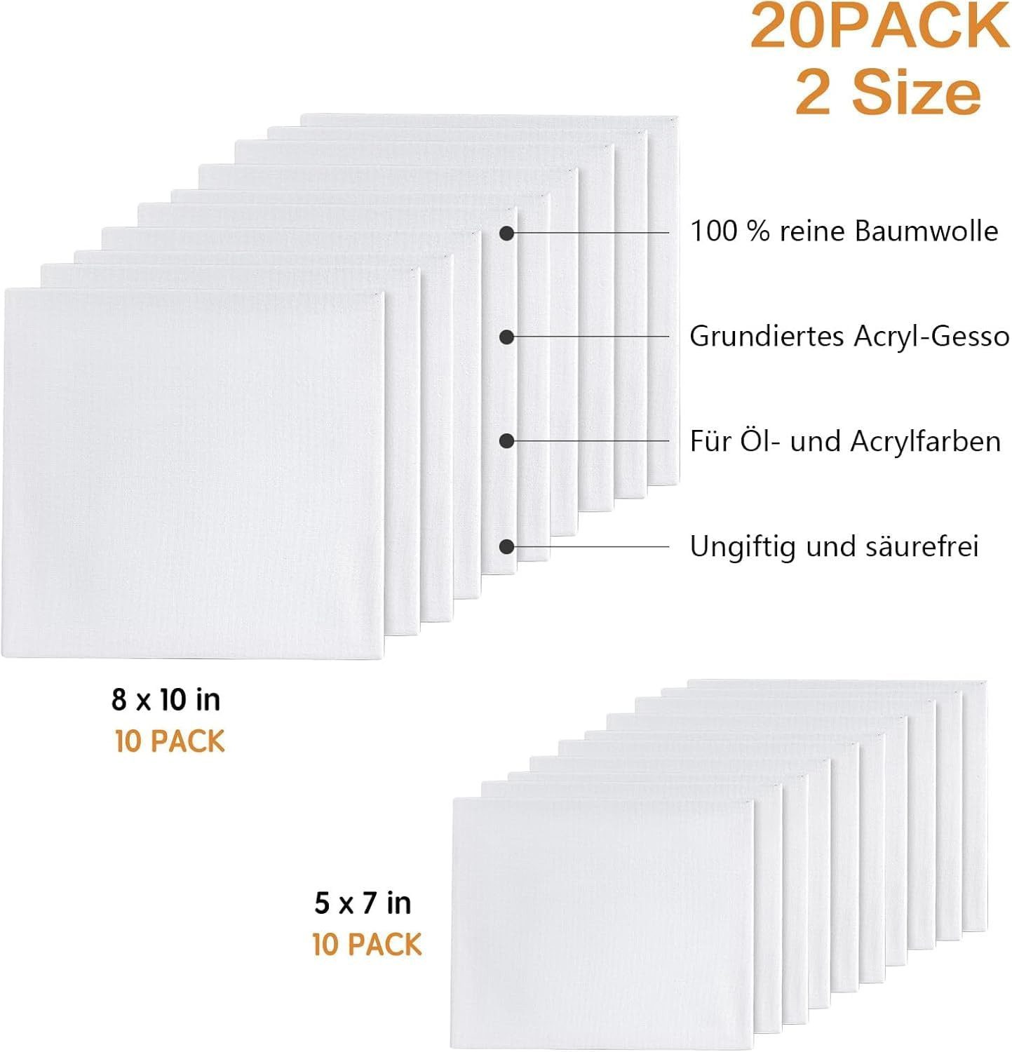 Youyijia Keilrahmen Künstler-Leinwand auf Keilrahmen – 100% Baumwolle, grundierte Leinwand