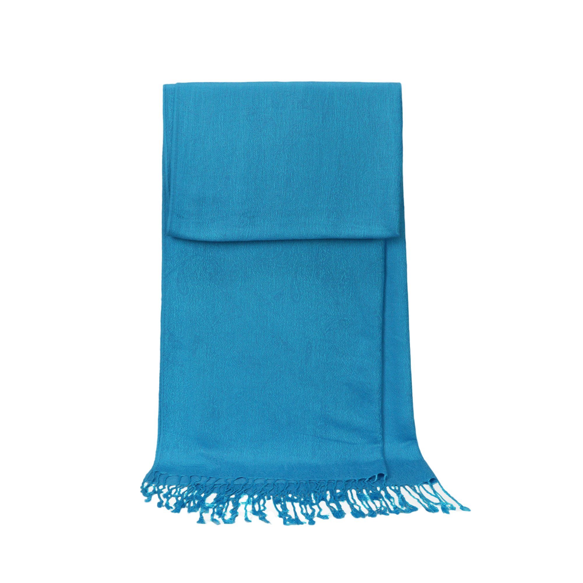 ZEBRO Modeschal Schal, Fransen blau