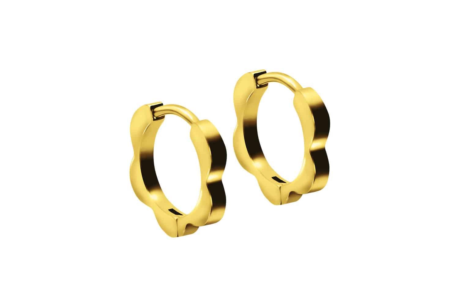 FILANGO Paar Creolen Titan Ohrclicker Creolen BLUMENFORM (Creolen, 1-tlg)