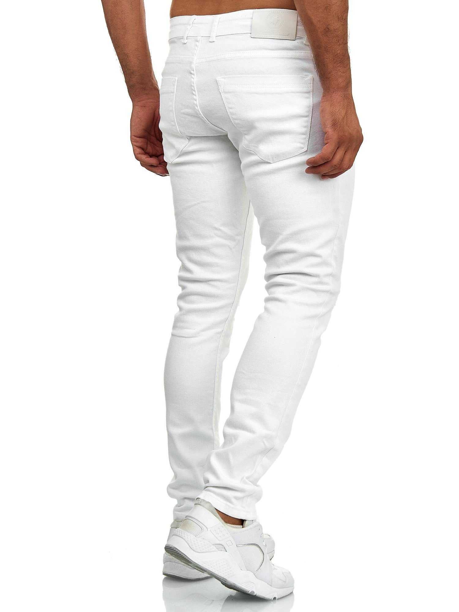 Tazzio Slim-fit-Jeans 16525 Stretch mit im weiß Elasthan Destroyed-Look &