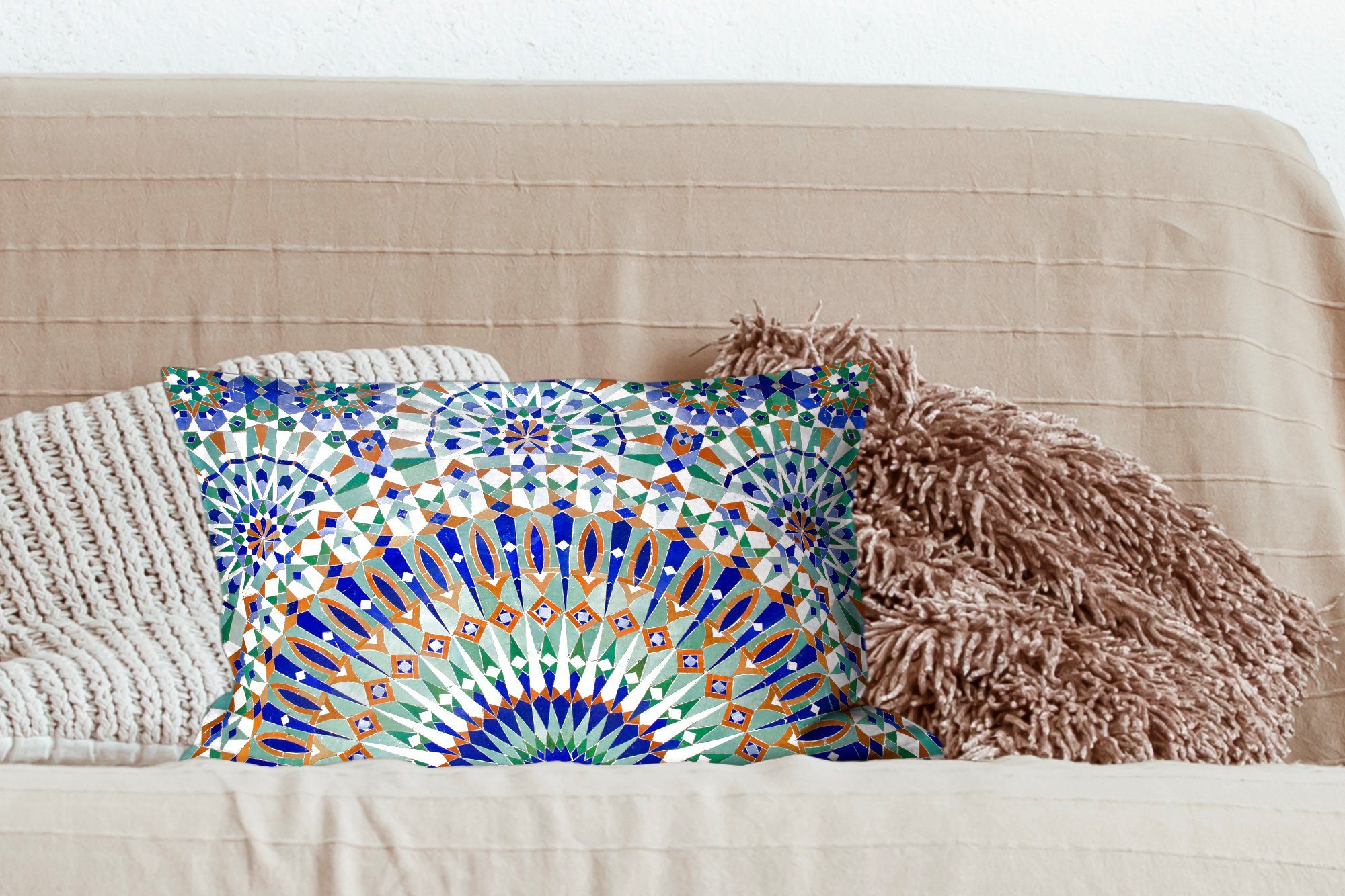 Zierkissen, mit Dekoration, Schlafzimmer Füllung, Formen, Mosaikwand marokkanische Dekokissen mit MuchoWow verschiedenen Eine Wohzimmer Dekokissen