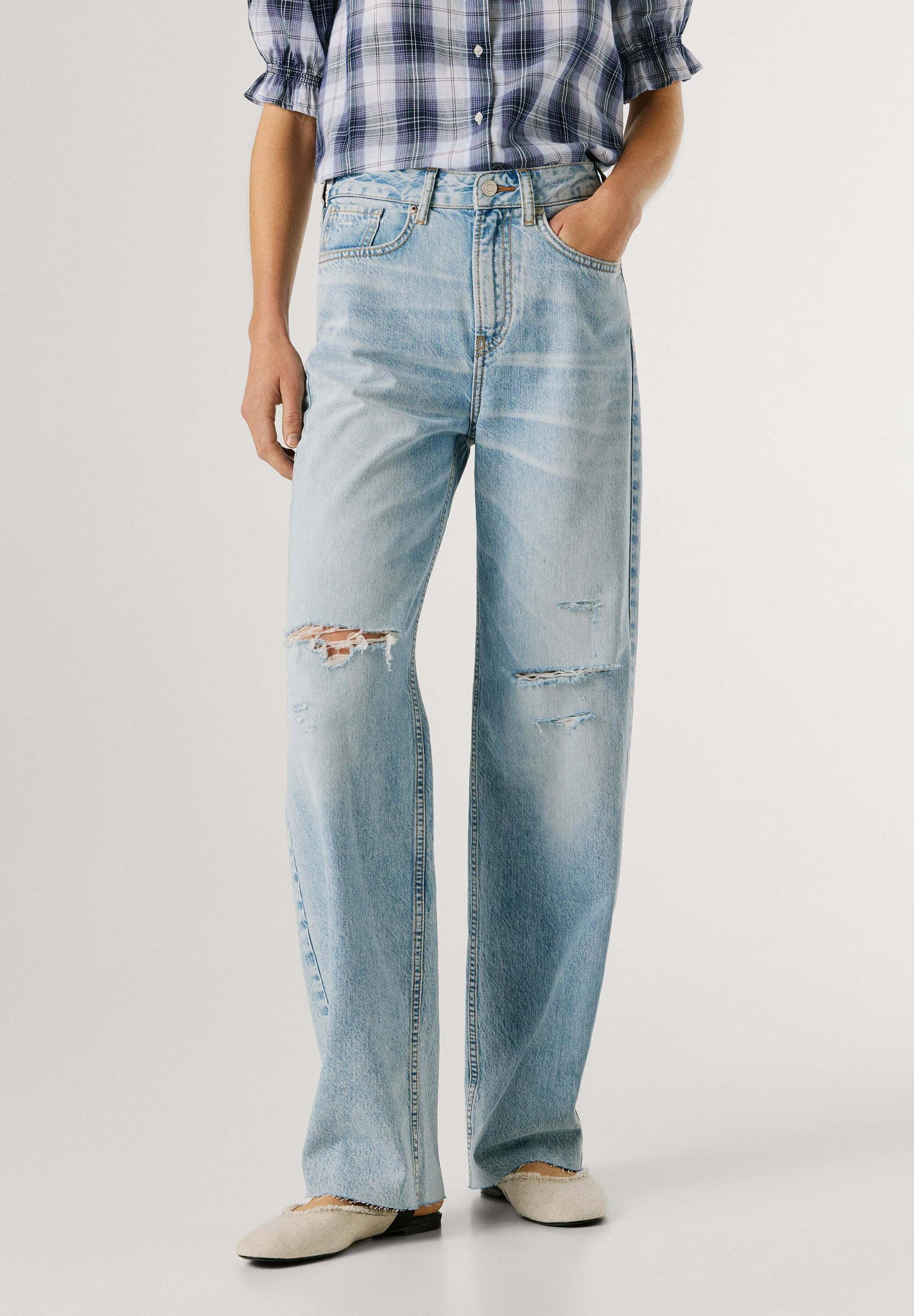 Pepe Jeans Straight-Jeans chinos STRAIGHT HW EDEN STONE DAMAGE