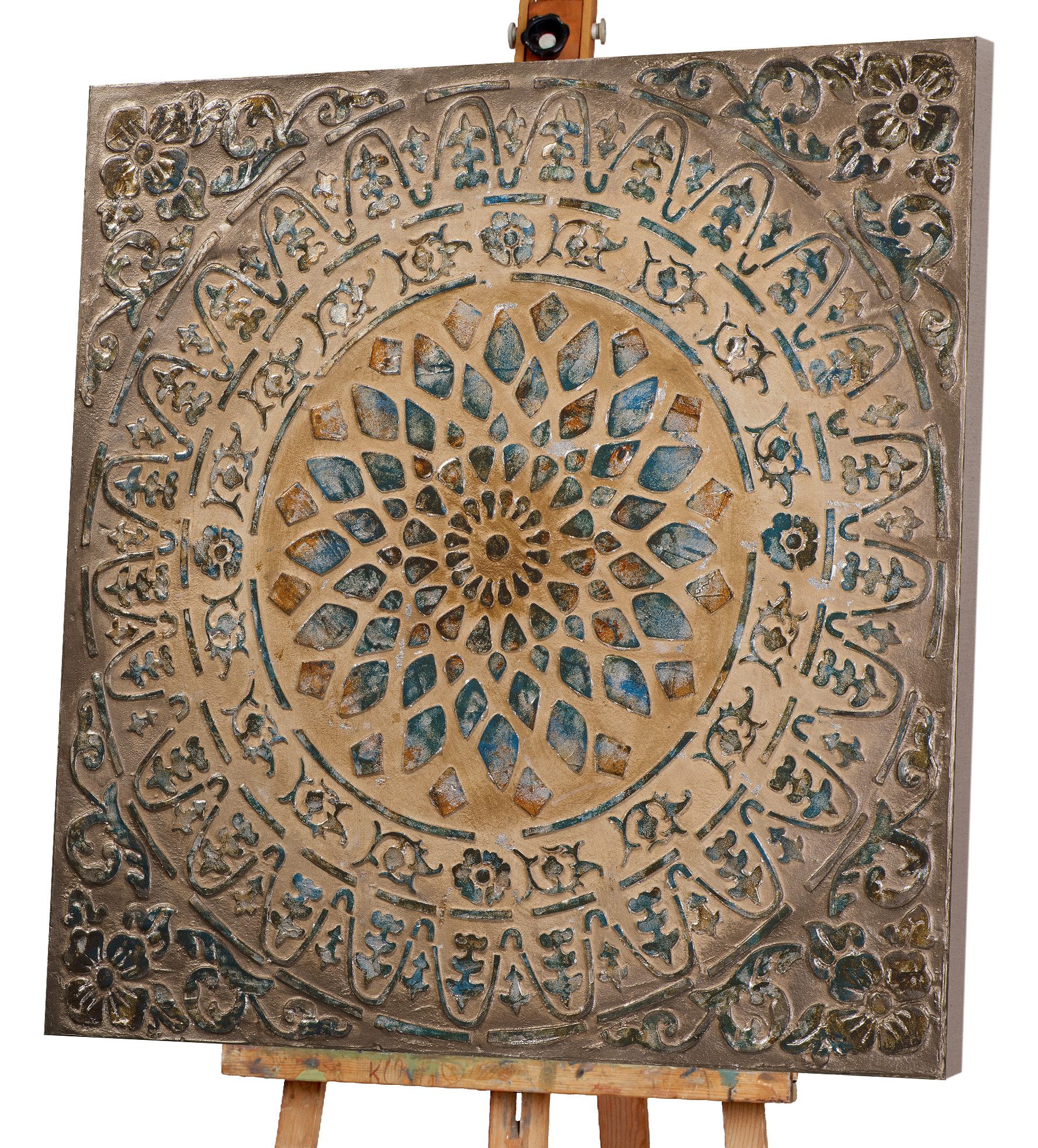ArtUniverse Gemälde Mandala oriental 100 x 100 cm, Abstrakt