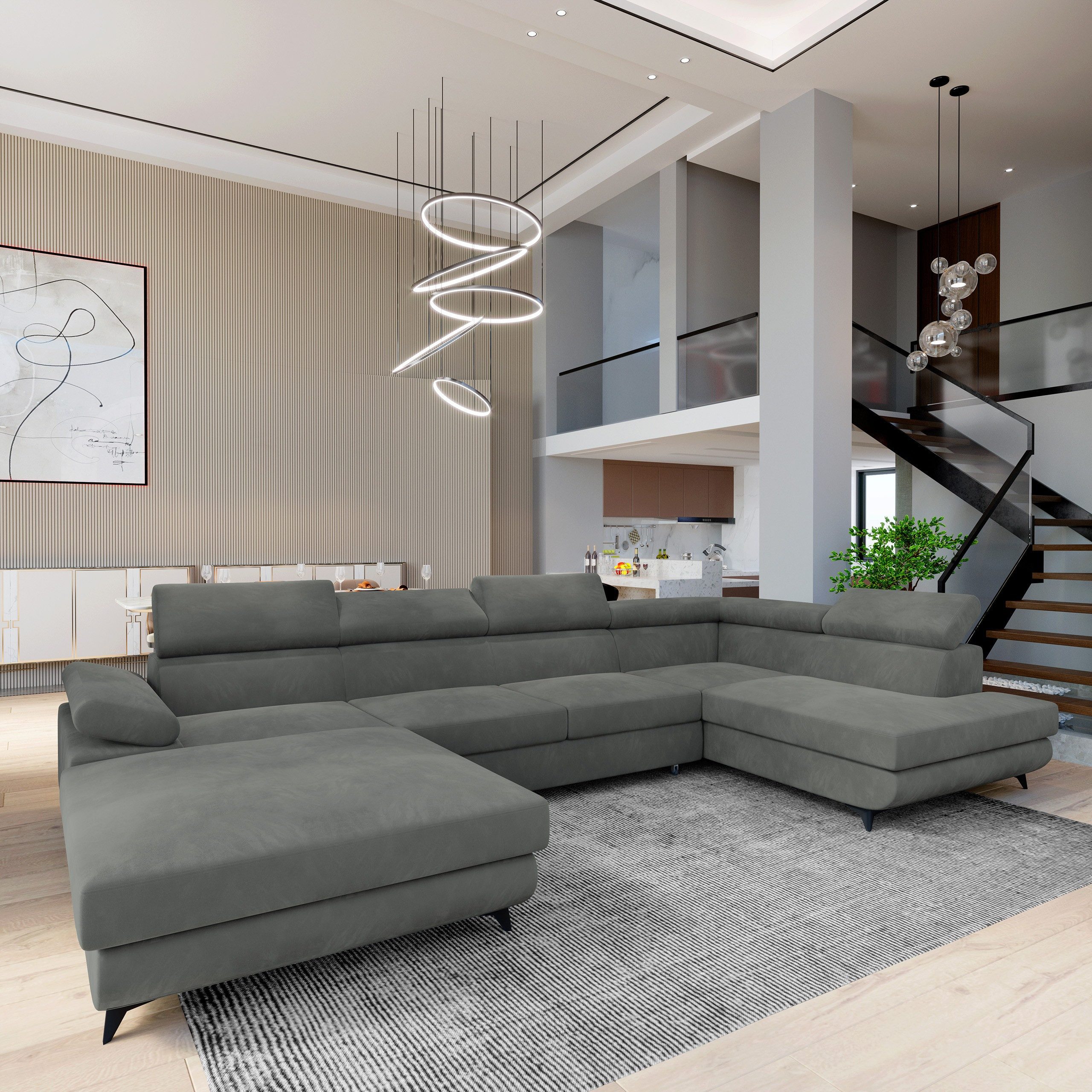 Masseno Ecksofa RUBANO mit Schlaffunktion U-Form, günstig online kaufen