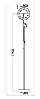 TRANGO LED Stehlampe, Touchdimmer & Stufenlos dimmbar, 1515 LED Stehlampe 2-flammig mit LED Modulen Serie *MOTHER-SON* I 24 Watt stufenlos dimmbar I satiniertes Glas Lampenschirm I Höhe ca. 1800mm schwenkbar & drehbar, modern & chic Stehleuchte