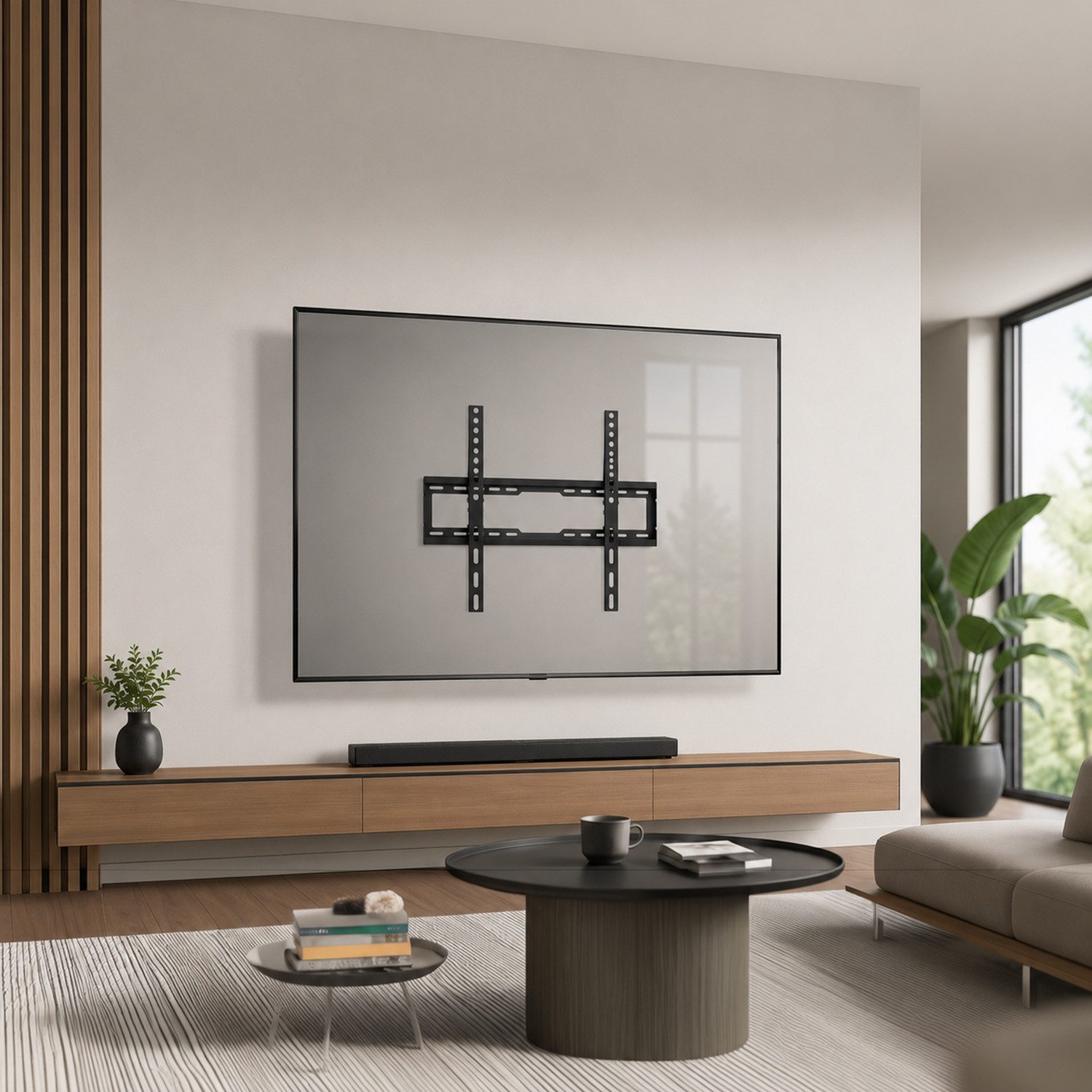 Maclean TV-Wandhalterung MC-188 für 37–86'' max. 45 kg schlank, (bis 86 Zoll, Neigungsverstellung: von +0° bis -8°, Wandabstand: 22 mm)