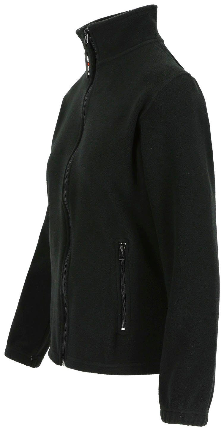 Herock Damen Fleece leicht Deva 2 und Seitentaschen, langem schwarz Reißverschluss, angenehm Fleecejacke Mit warm, Jacke
