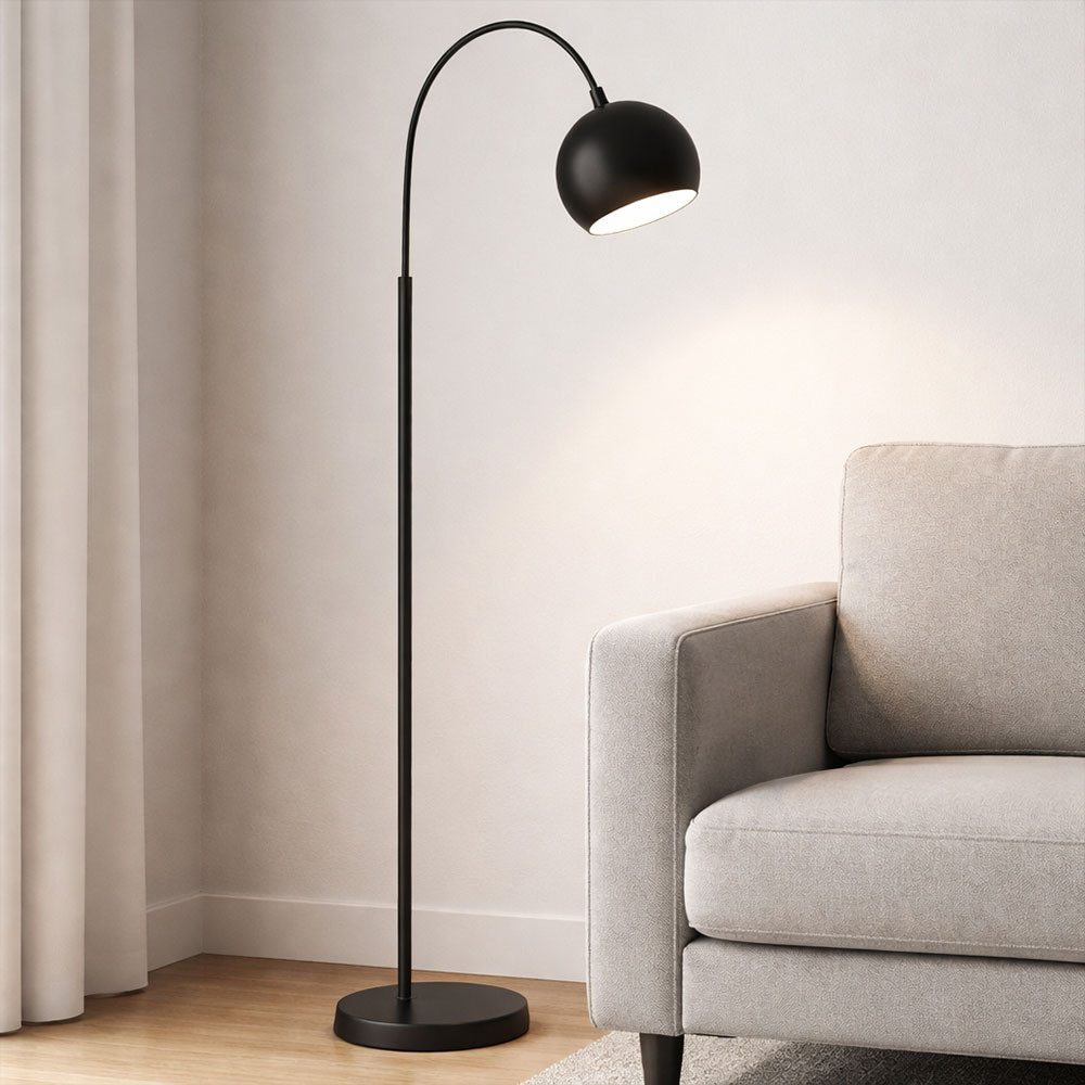 GLOBO LIGHTING Stehlampe, Leuchtmittel inklusive, Warmweiß, LED Stehlampe Standleuchte Metall schwarz E27 Leselampe Höhe 150 cm