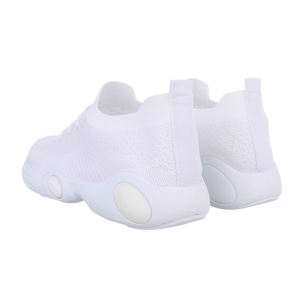 Ital-Design Kinder Low-Top Freizeit Sneaker Flach Freizeitschuhe in Weiß