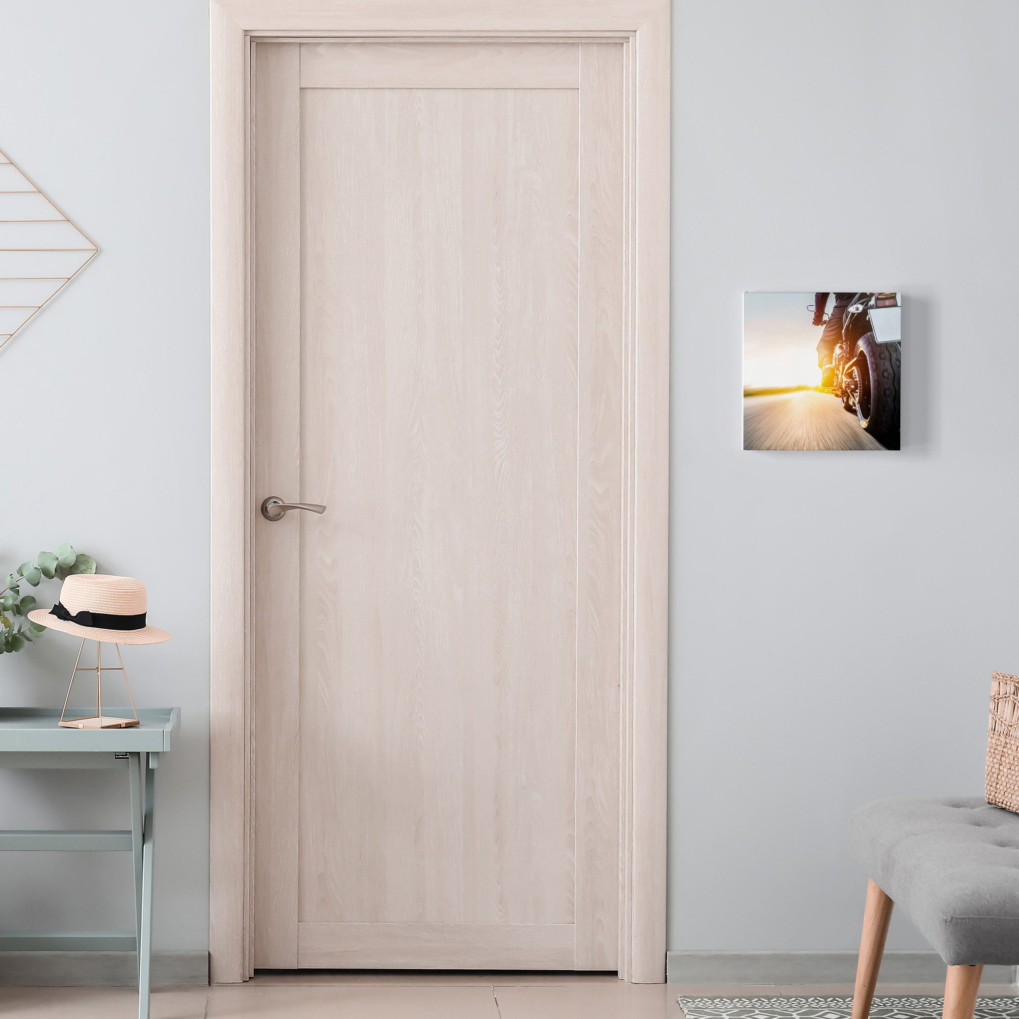 DEQORI Schlüsselkasten 'Motorrad auf Asphalt', Schlüsselbox modern Schlüsselschrank magnetisch Schlüssel Kasten Box