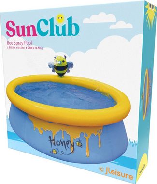 SunClub Planschbecken Wassersprühender Bienen Pool Ø 150 x 41 cm, (Kinderpool mit aufblasbarem Luftring, 1-tlg), mit wassersprühender Biene