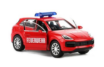 Modellauto PORSCHE Cayenne Turbo "Feuerwehr" Rot Modell Metall Modellauto Spielzeugauto Kinder Geschenk 84