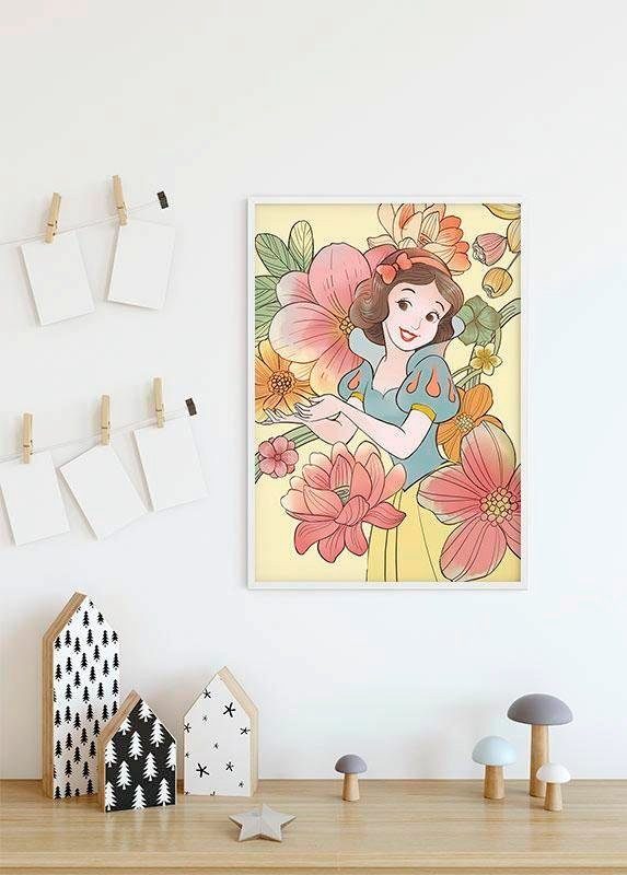 Komar Poster Snow St), Wohnzimmer White Disney Flowers, Schlafzimmer, Kinderzimmer, (1