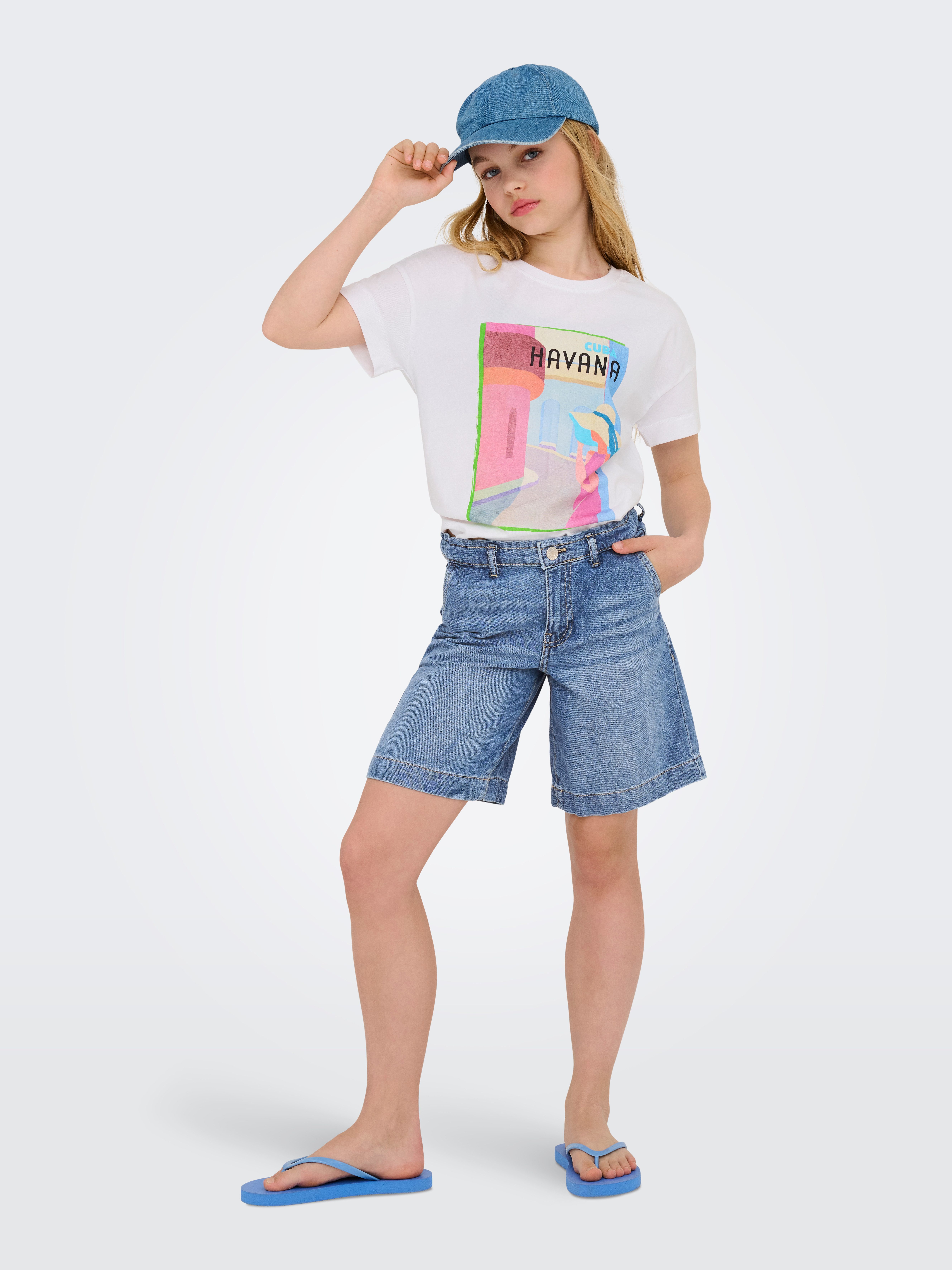 KIDS ONLY Jeansshorts KOGCOMET WIDE LONG SHORTS DNM DIA NOOS