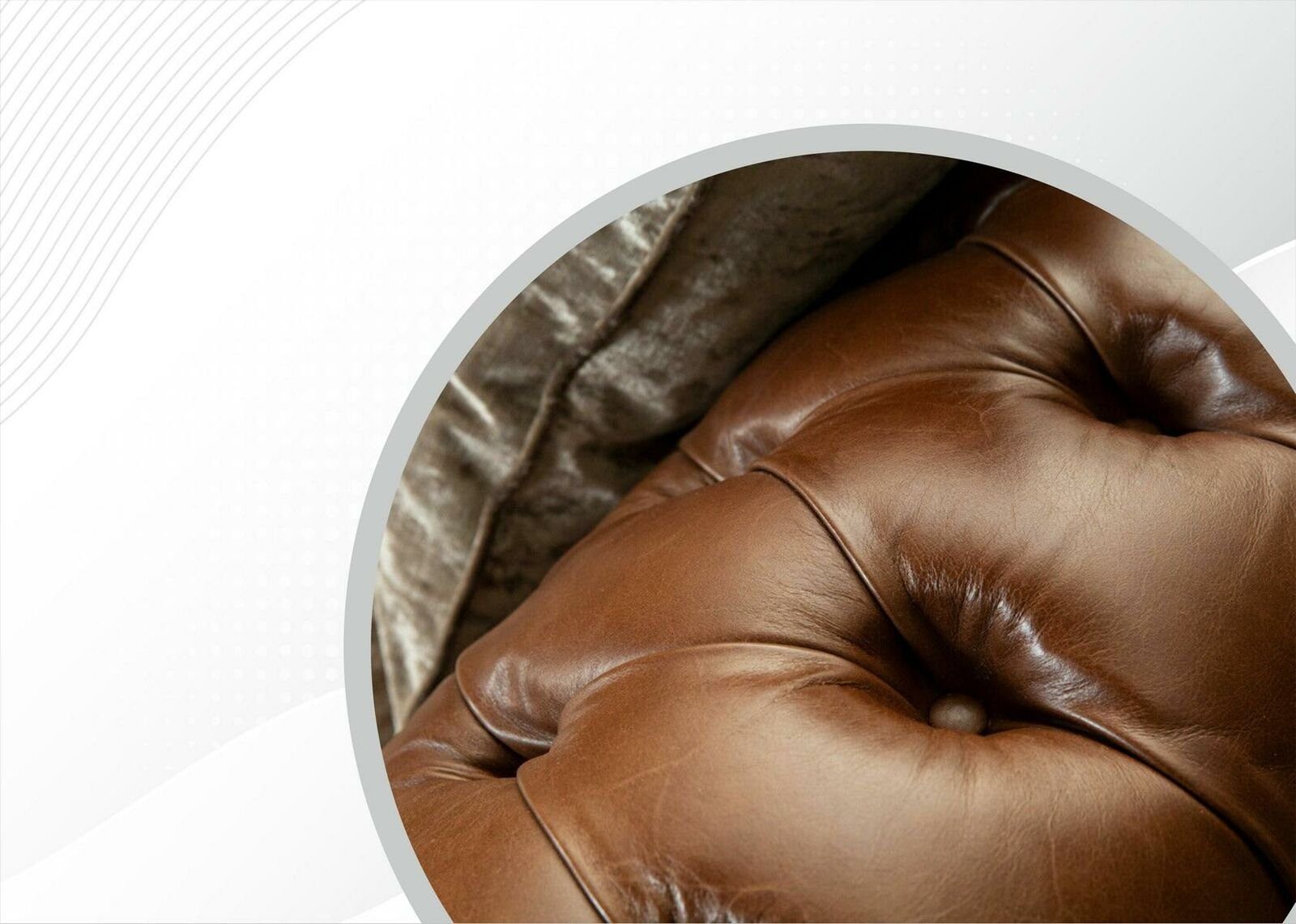 Sofa Chesterfield-Sofa, Chesterfield Couchen Braun Modern Sitzer Luxus Design Leder JVmoebel 2 Wohnzimmer