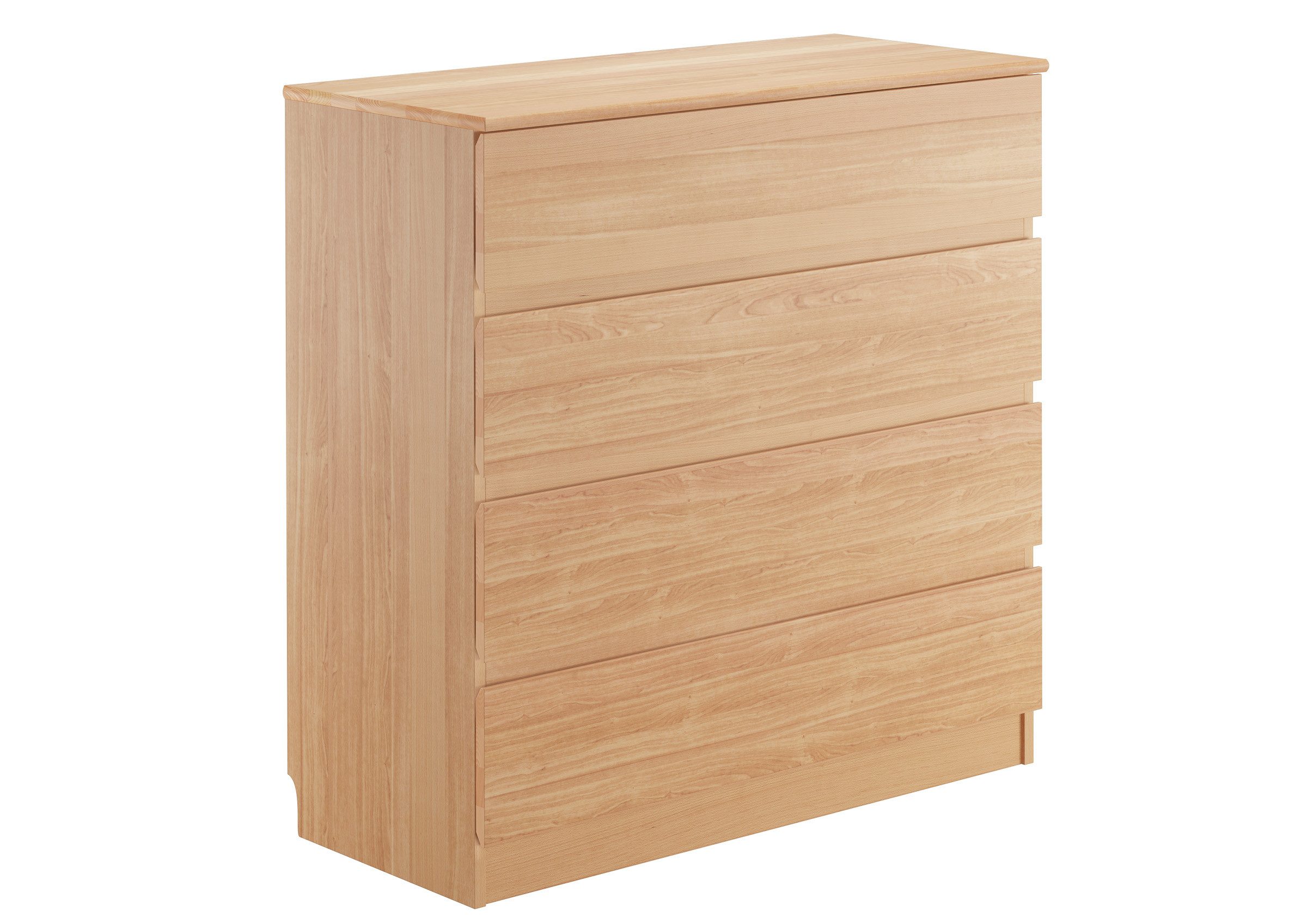 ERST-HOLZ Sideboard Kommode Echtholz Buche Sideboard 4 Schubladen 90 x 90 x 41, 90.51-90 - Kommode Buche -4 Schubladen