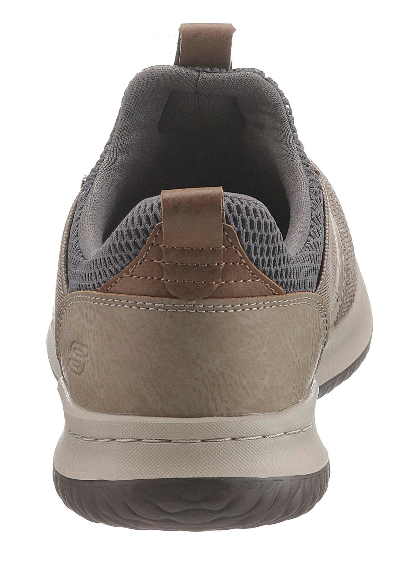 Skechers mit Sneaker grau taupe Delson-Camben praktischem Gummizug