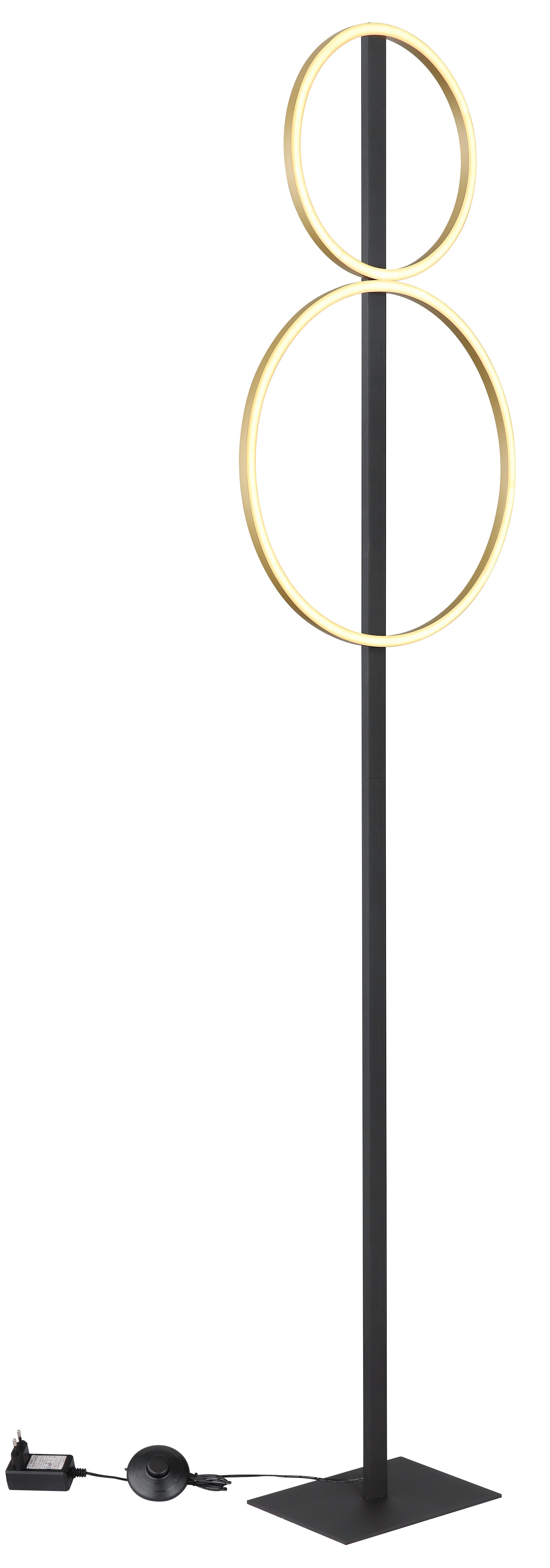 GLOBO LIGHTING LED Stehlampe STEHLEUCHTE METALL SCHWARZ MATT, 1XLED, LED fest integriert, Warmweiß, Stehleuchte/Wohnzimmer/Schlafzimmer/Flur