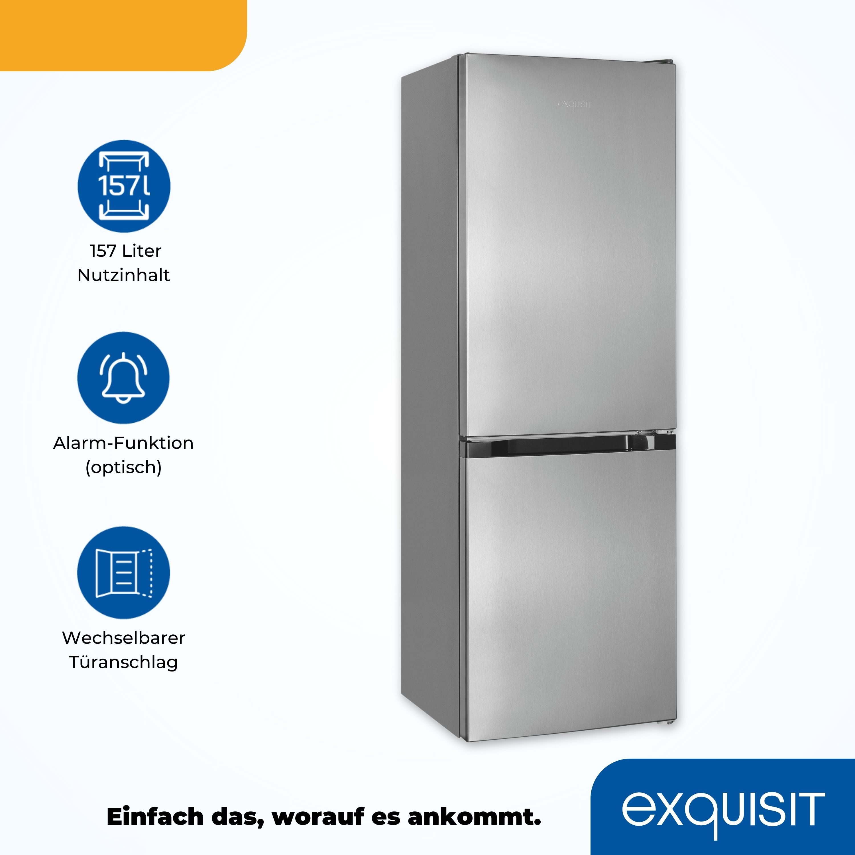 exquisit Kühl-/Gefrierkombination KGC231-60-E-050C, 144 cm hoch, 47,4 cm breit – Bild 4 von 5
