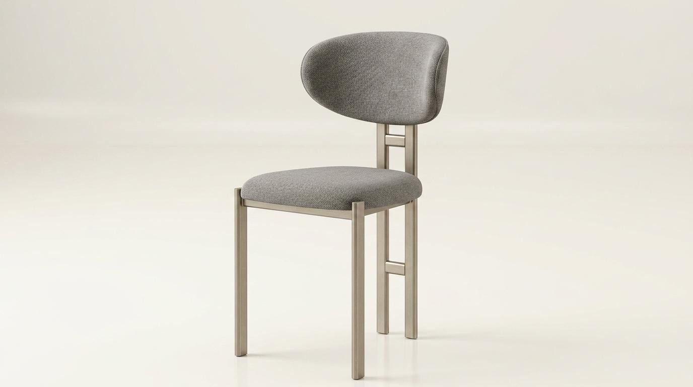 JVmoebel Esszimmerstuhl Stuhl Beige Bequem Weich Stoff Metall Modern Stil Komfortabel, Made in Europa