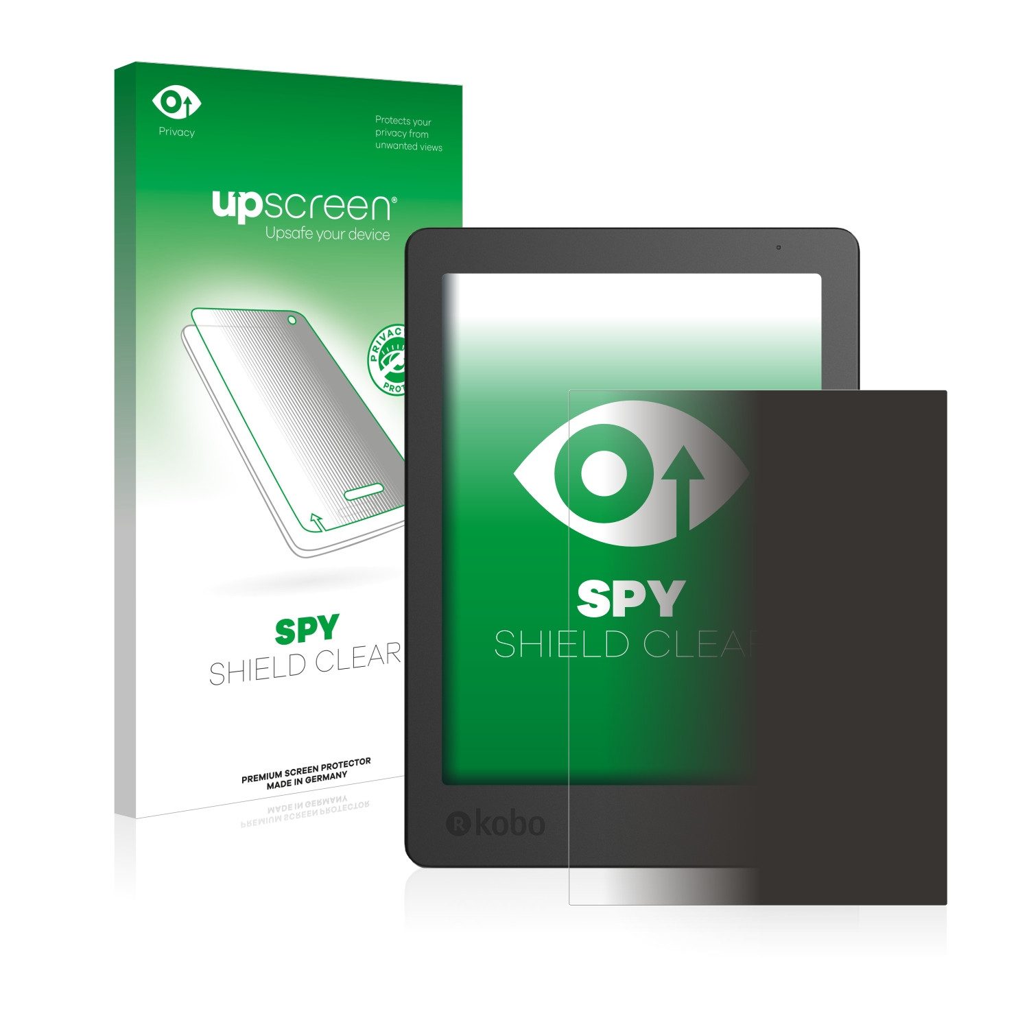 upscreen Blickschutzfolie für Kobo Aura Edition 2, Displayschutzfolie, Blaulichtfilter Privacy Folie Schutzfolie Sichtschutz klar Anti-Spy