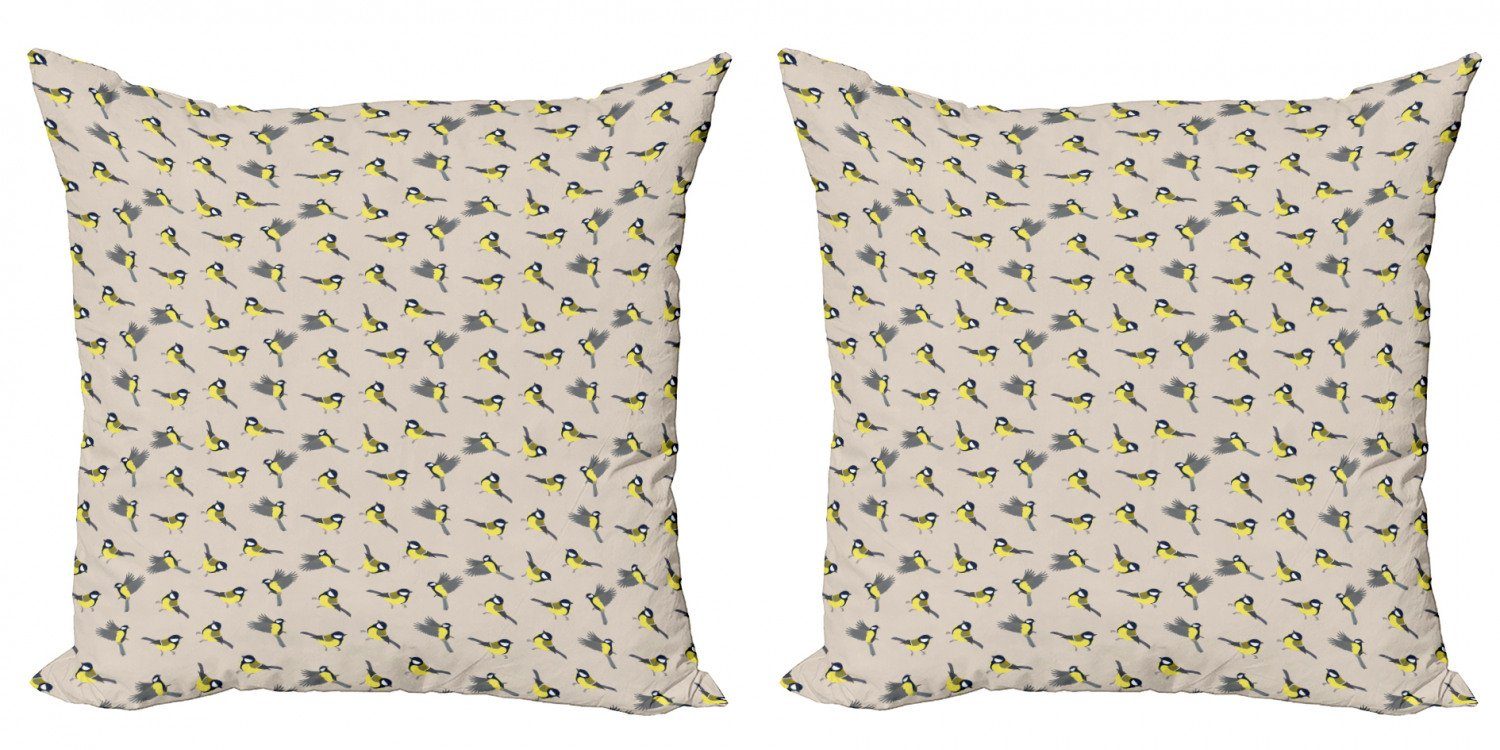 Kissenbezüge Gelber Abakuhaus Vogel Modern Doppelseitiger Accent (2 Digitaldruck, Stück), Tiere Avian Kunst
