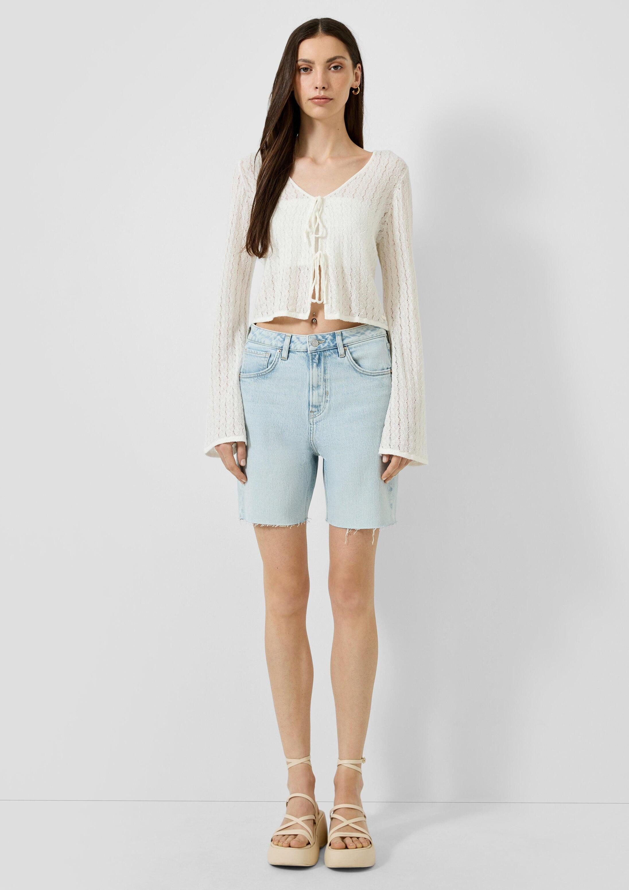 QS Jeansshorts Jeans-Hose MOM Bermuda-Jeans / High Rise / Mom Fit