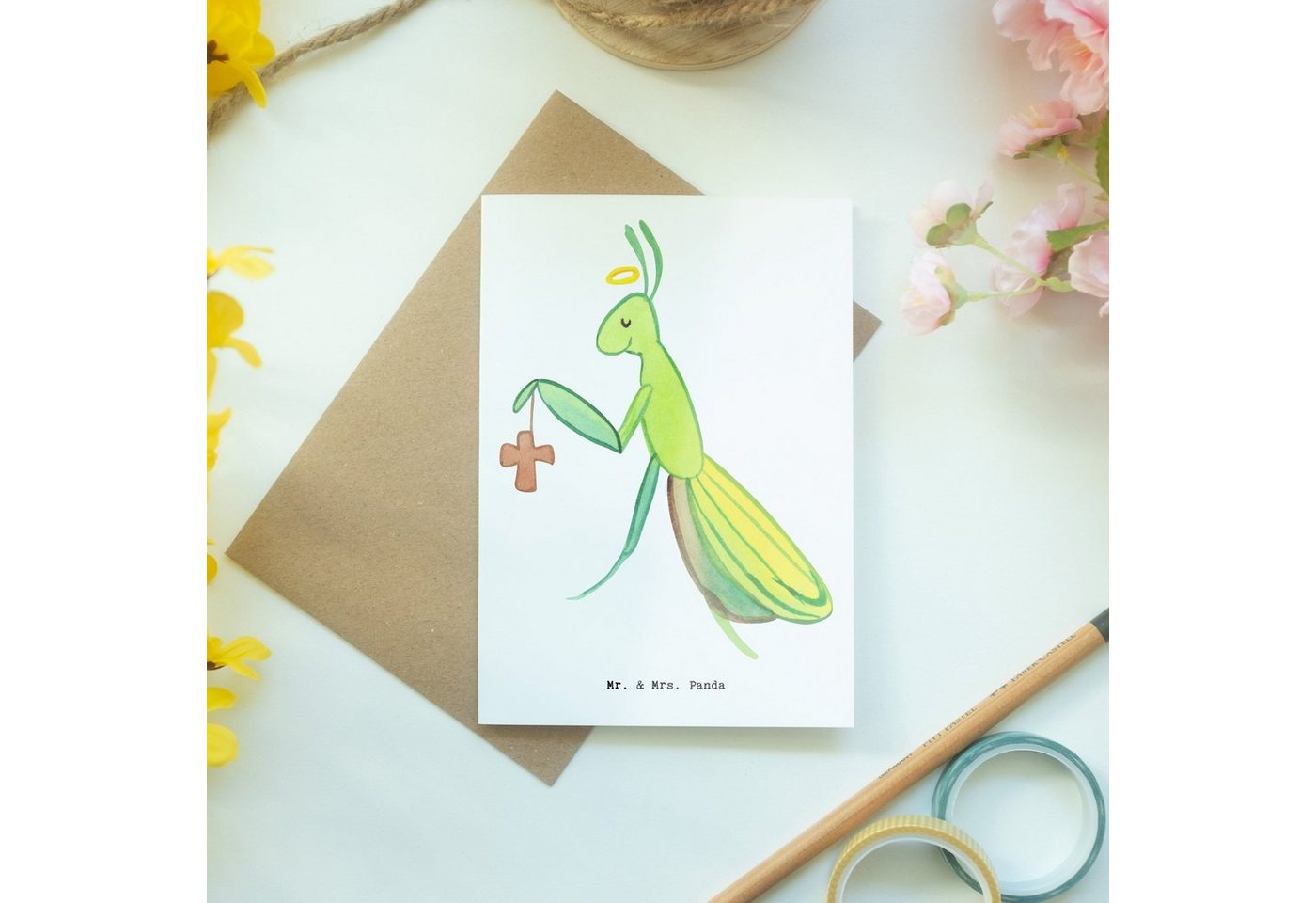 Thumbnail - Mr. & Mrs. Panda Grußkarte Theologe Herz - Weiß - Geschenk, Hochzeitskarte, Schenken, Geburtstag, Herzberührende Sprüche