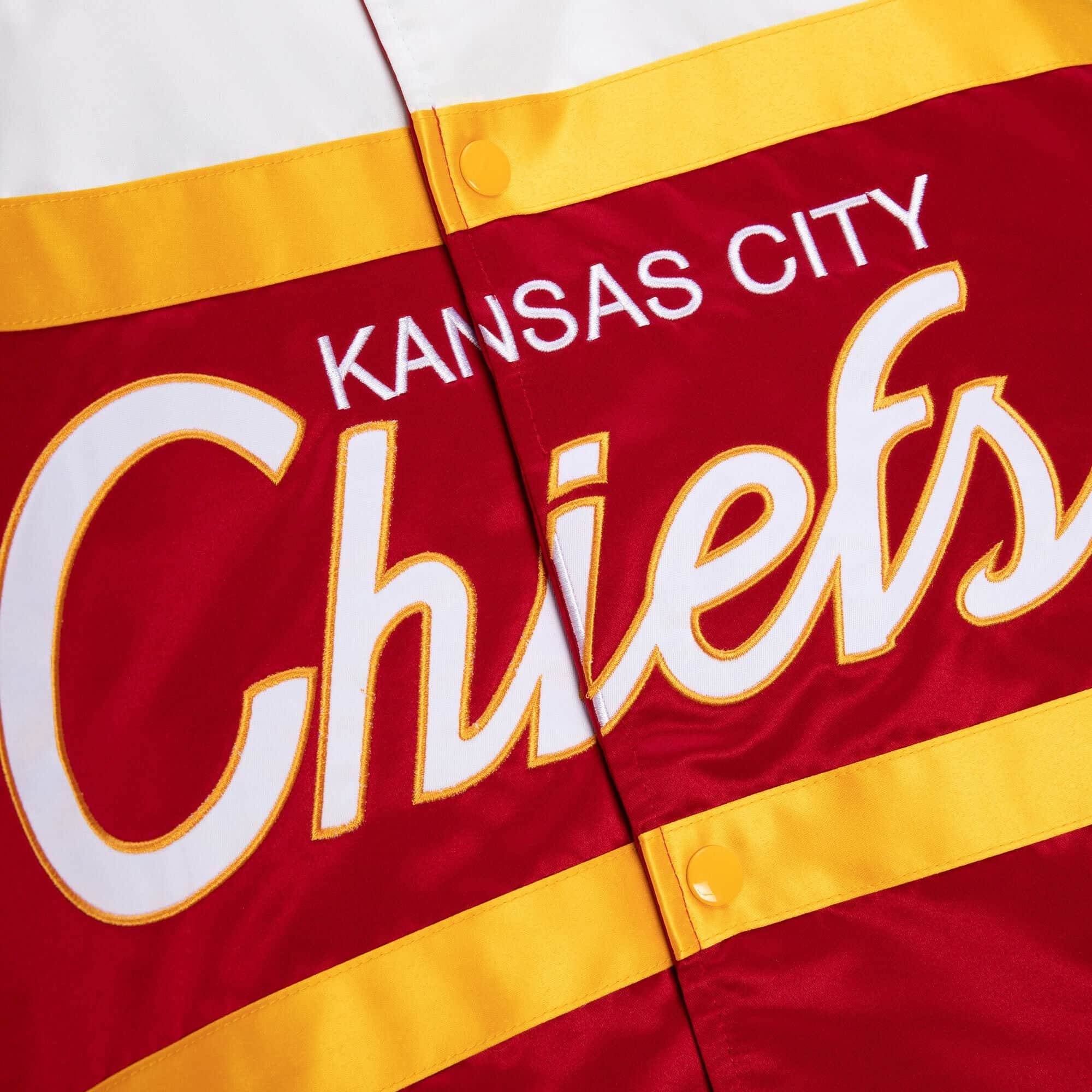 City Windbreaker & SCRIPT Mitchell Chiefs Heavyweight Satin Kansas Ness