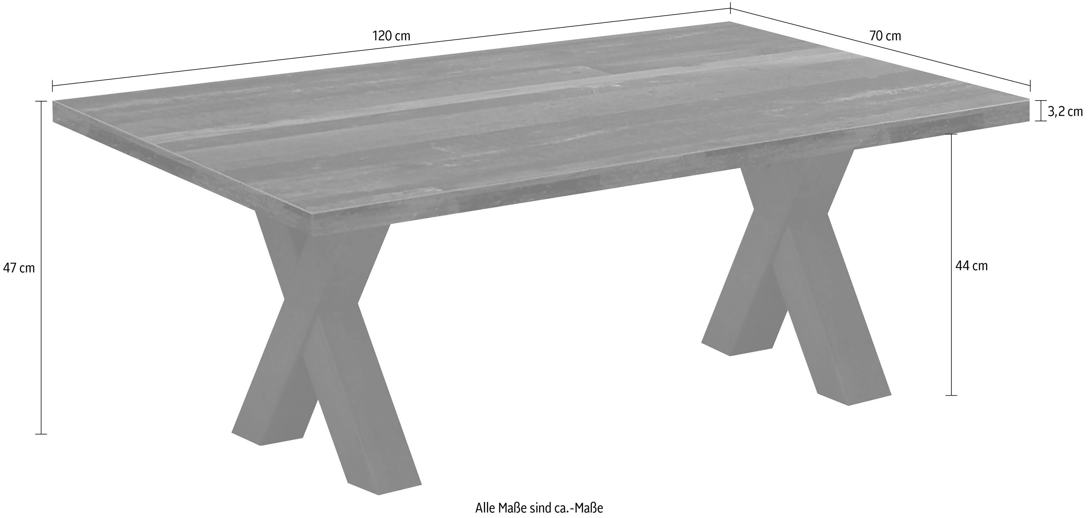 texas X-Gestell | Mäusbacher oak schwarzstahl Couchtisch,