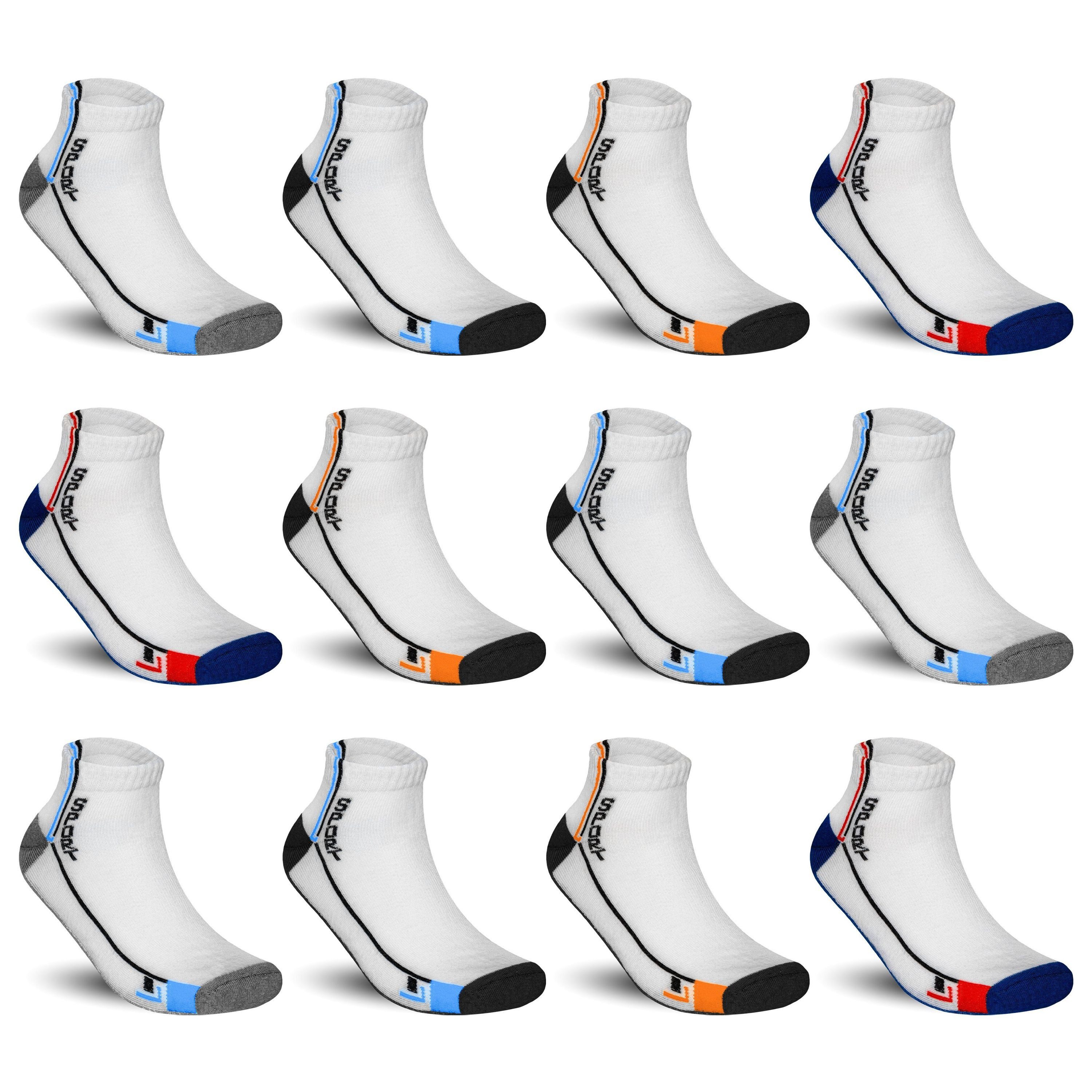 TEXEMP Sneakersocken 12 Paar Sneaker Socken Sport Freizeit Damen Herren Baumwolle Kurz (Packung, 12-Paar, 12 Paar)