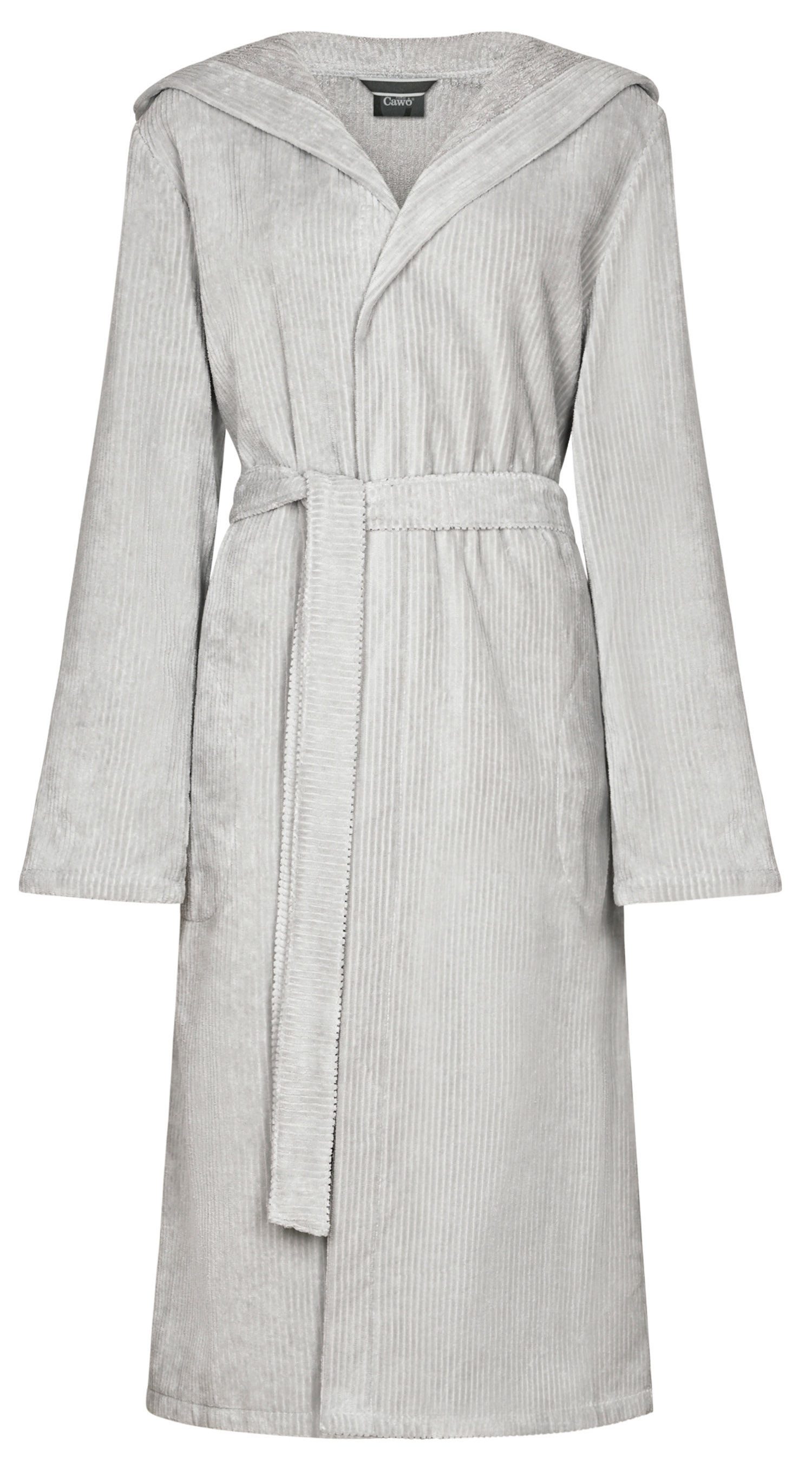 Cawö Damenbademantel Damen Morgenmantel mit Kapuze, Midi, Baumwolle, Kapuze günstig online kaufen