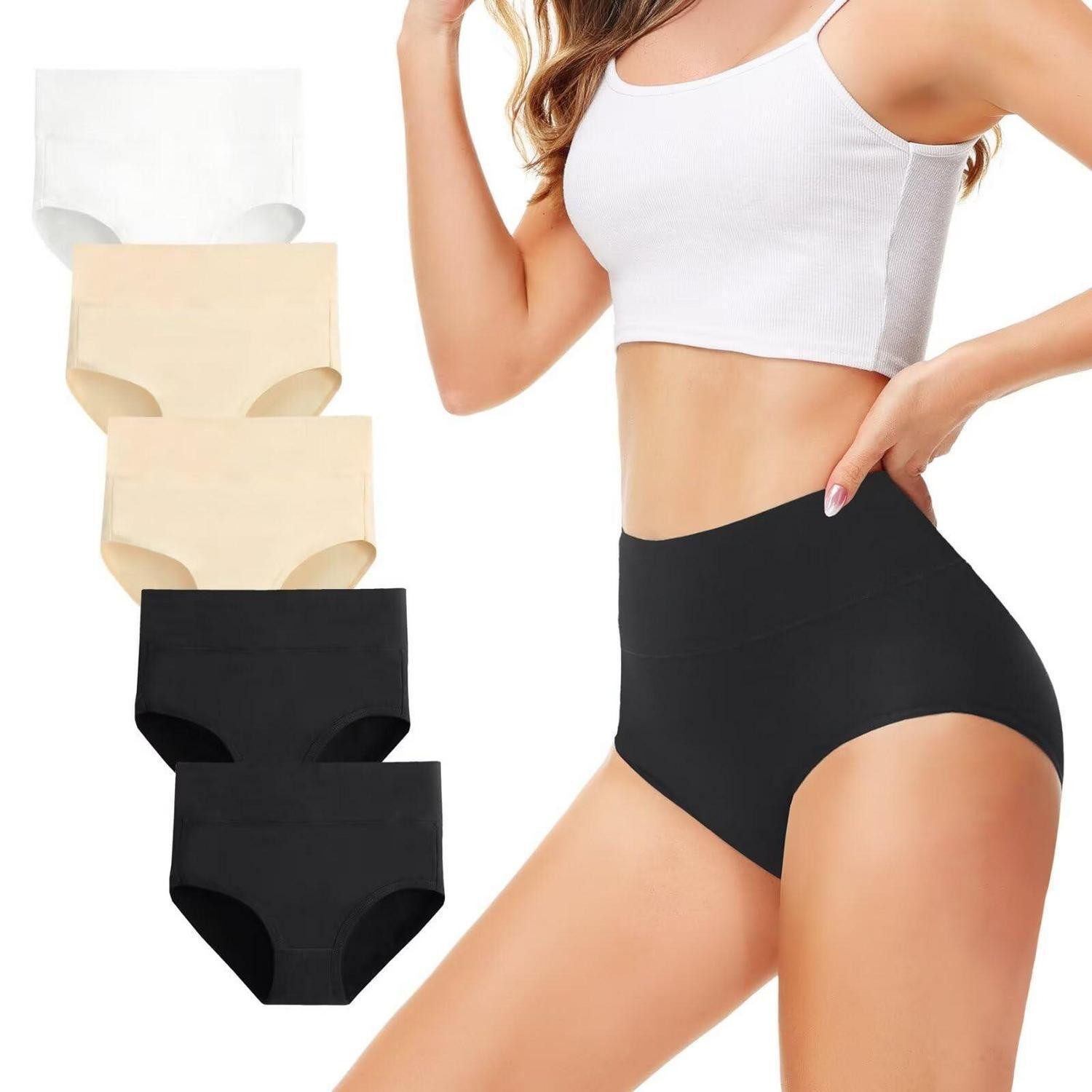 LuxusKollektion Taillenslip Unterhosen Damen 5er Pack Miederhose Baumwolle Hoher Taille