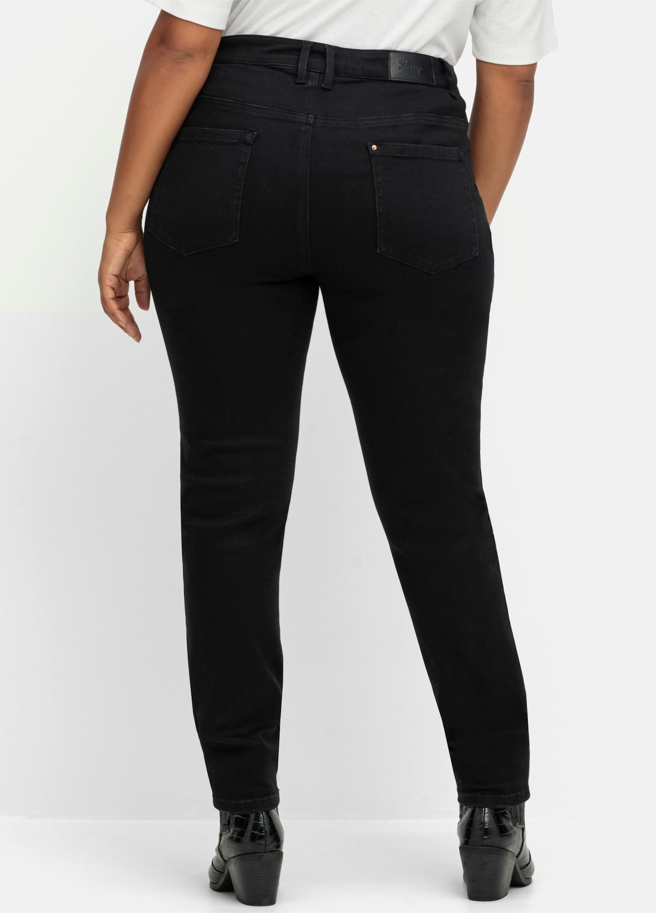 Sheego Bequeme Jeans Stretch-Jeans Skinny mit Bodyforming-Effekt – Bild 2 von 5
