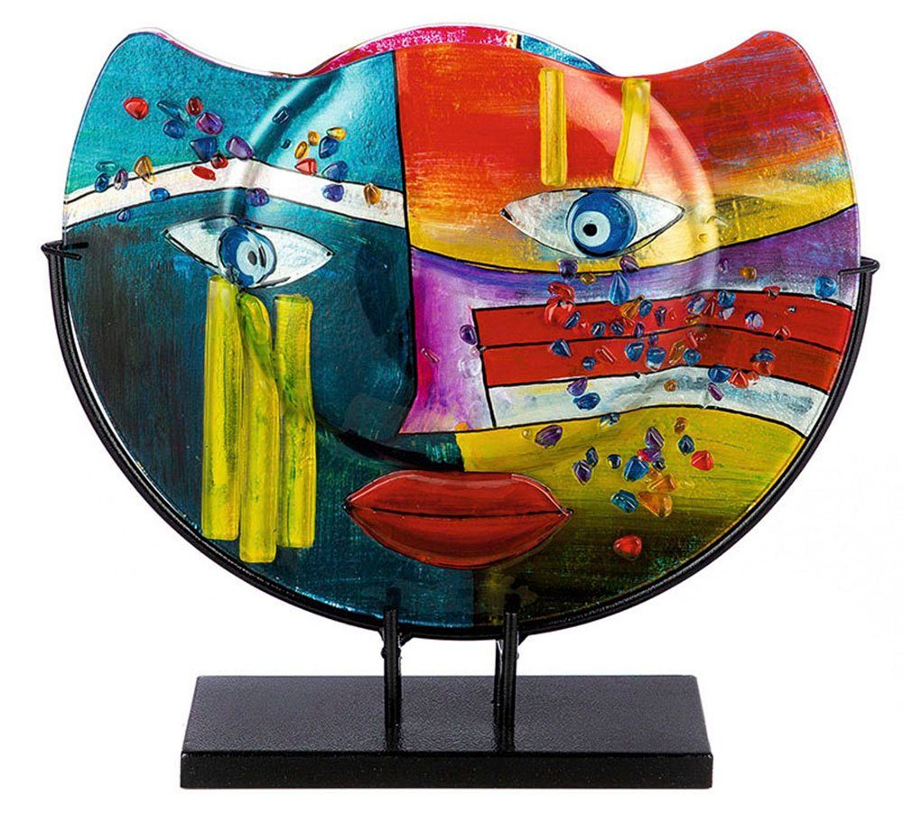 Casablanca by Gilde Tischvase Fashion, Dekovase (1 St), Vase aus Glas, mit schwarzem Metallfuß, Breite ca. 39 cm