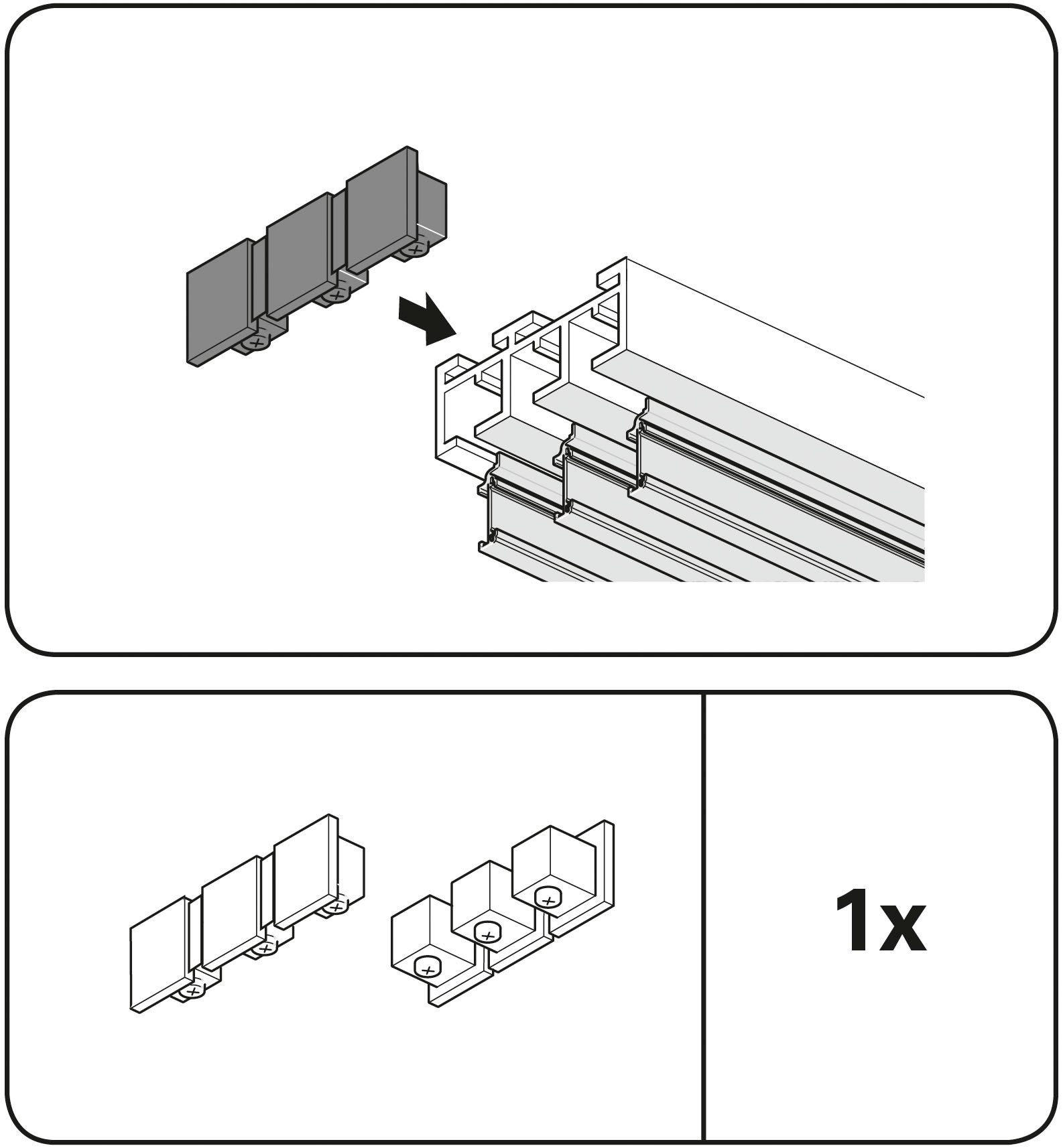 GARDINIA Gardinenstangen-Endstück 3-läufig, (2-St), Serie Flächenvorhang-Technik Atlanta 3-läufig – Bild 4 von 4