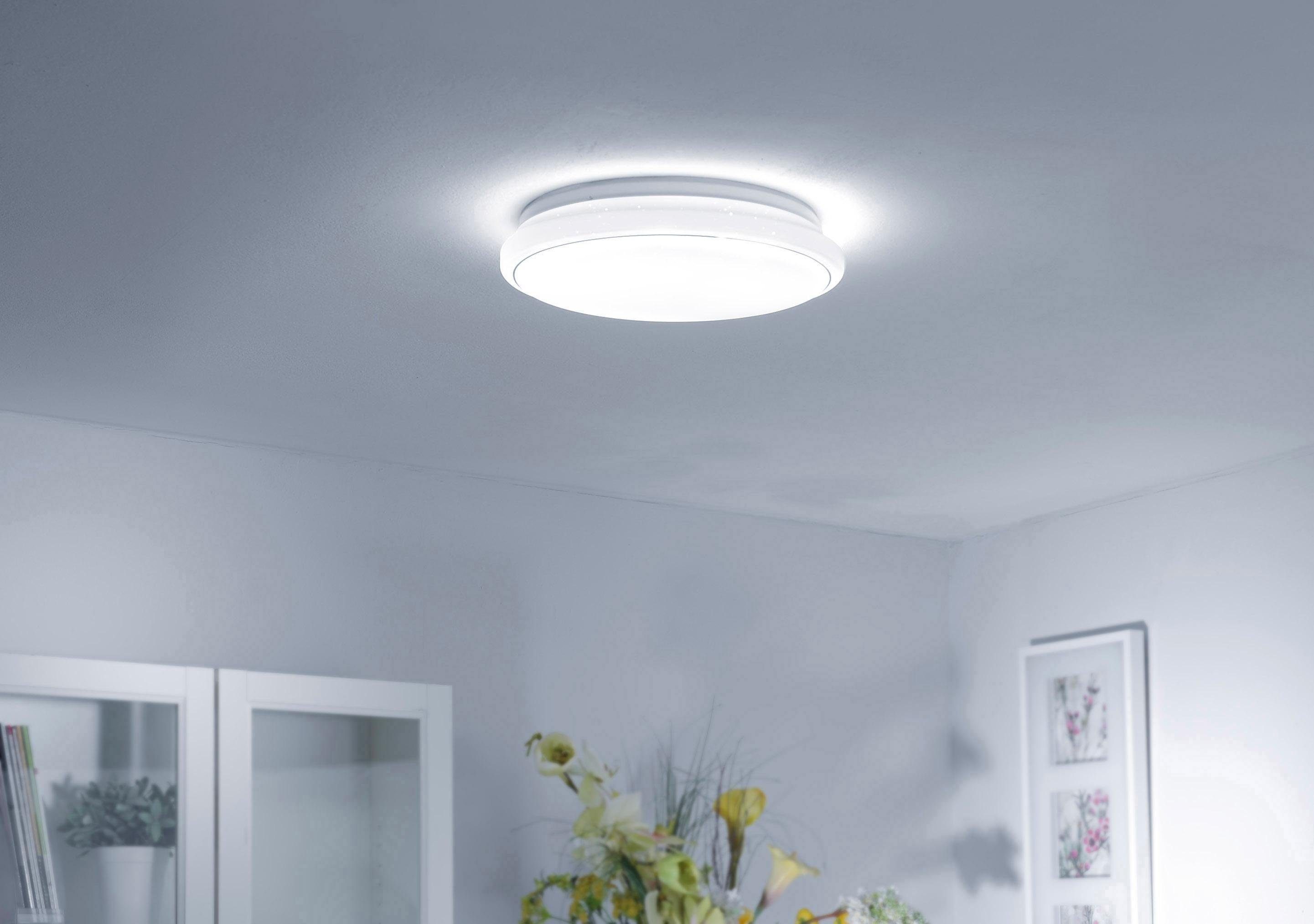 Warmweiß, Neutralweiß, Tageslichtweiß, mehrere 3000K/4000K/5000K 3-Stufen Farbtemeraturregelung Leuchten LED integriert, Helligkeitsstufen, CCT, Direkt Deckenleuchte fest JUPITER, Dimmfunktion,