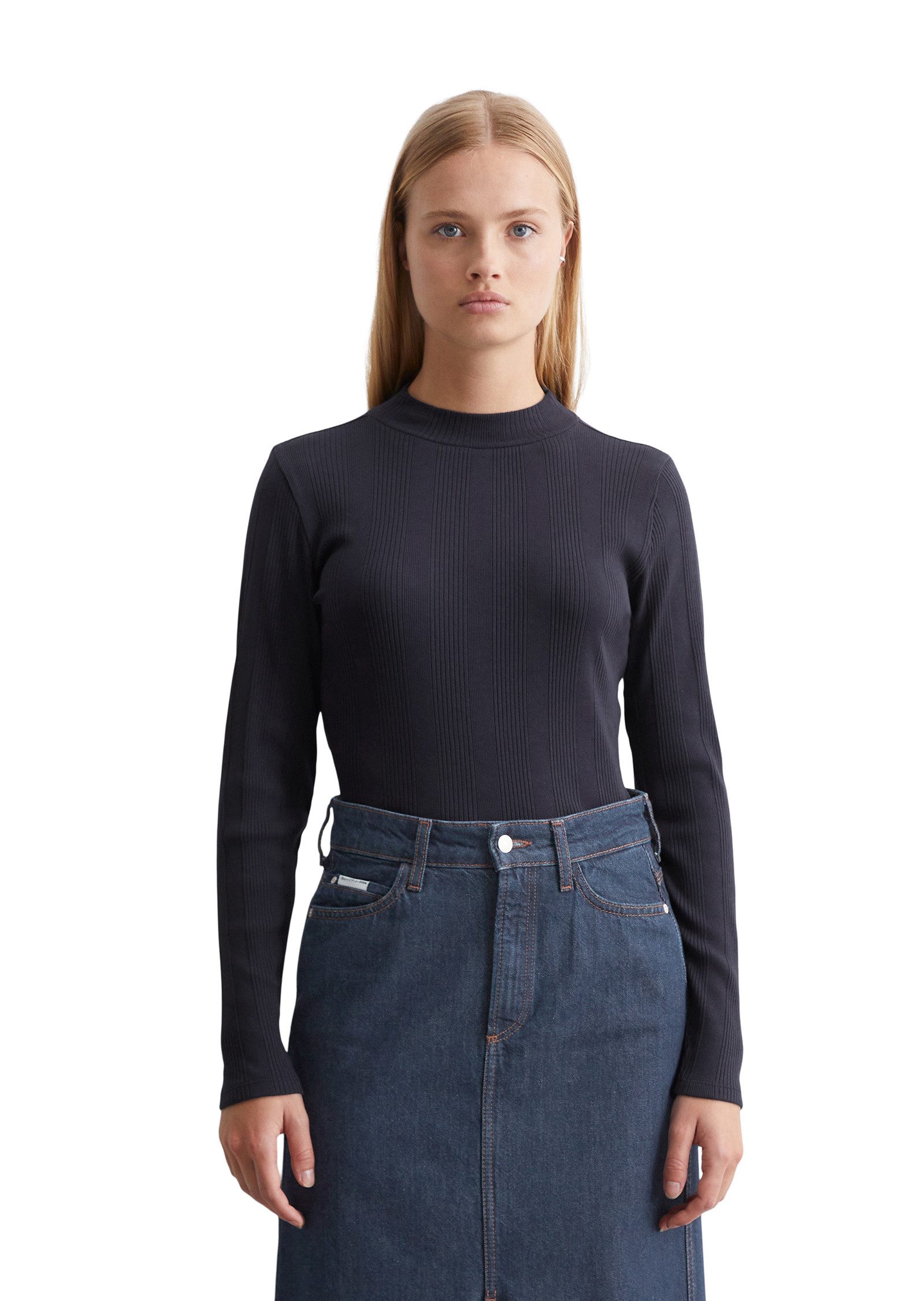 Langarmshirt aus Ripp-Jersey