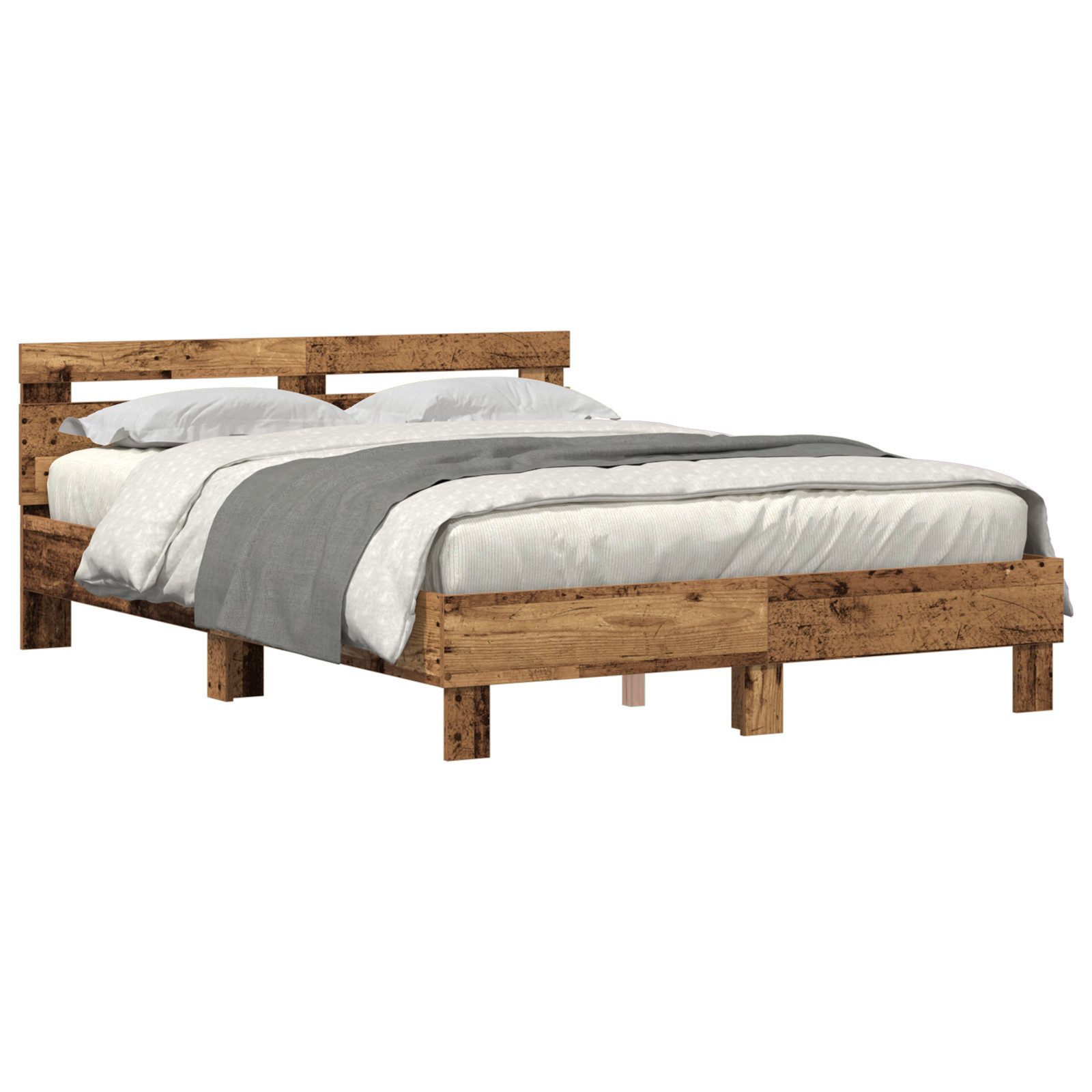 vidaXL Bett Holz Bettgestell Altholz Massivholz günstig online kaufen