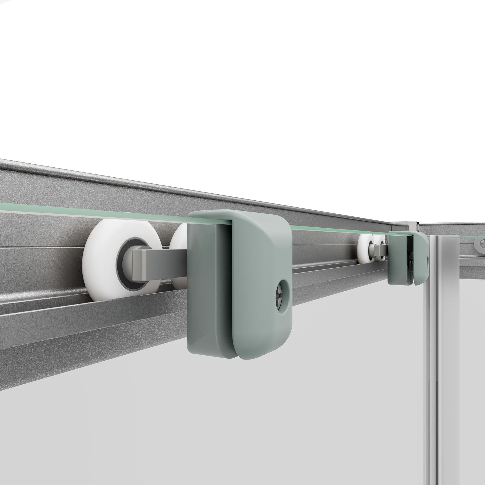 Schulte Eckdusche Sunny verstellbar 75-90 cm 180 cm Höhe, BxT: 90x90 cm, Sicherheitsglas, Eckeinstieg Schiebetüren Silberfarben – Bild 4 von 5