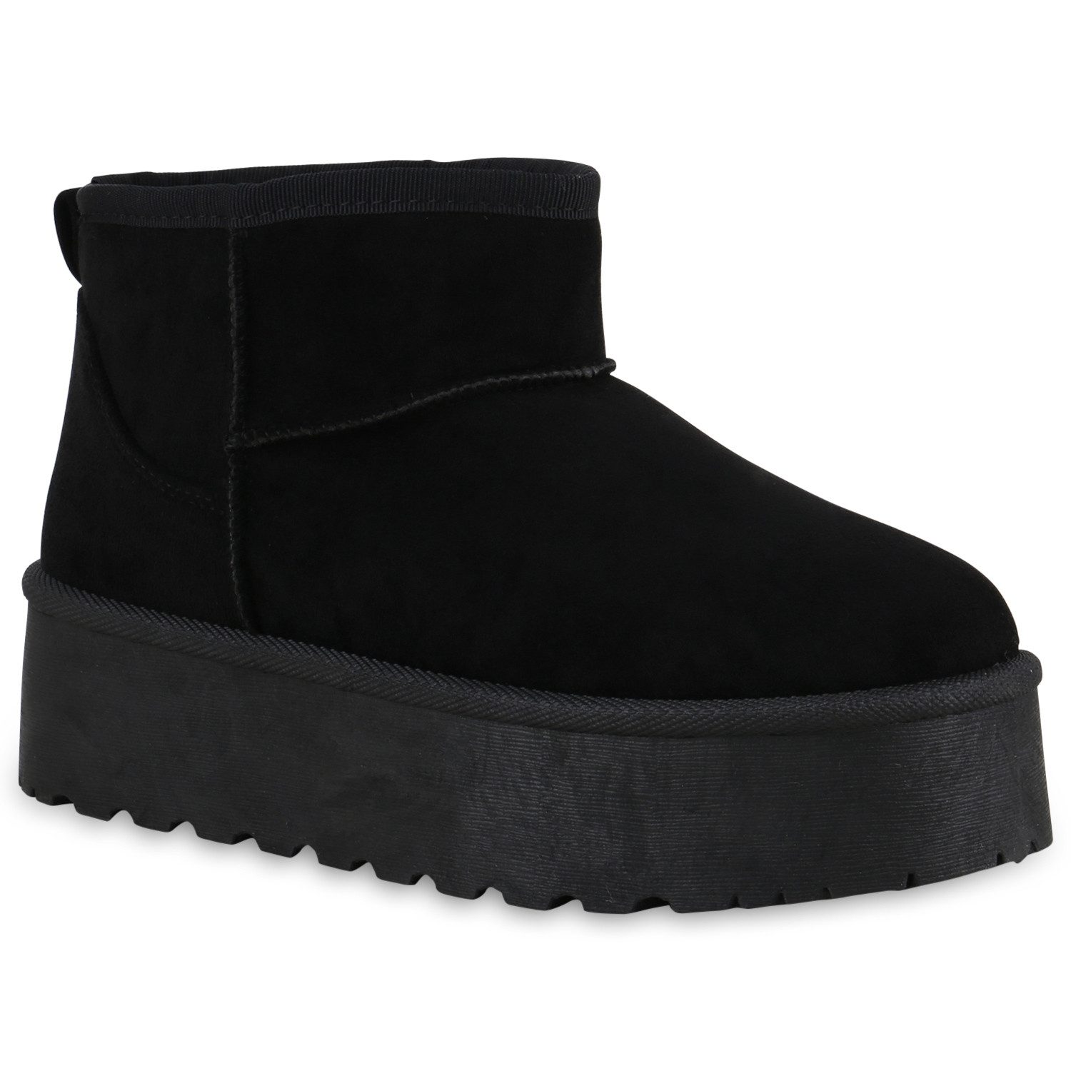 VAN HILL 21387637 IL S-2310 Damen Stiefeletten Black 37 Winterstiefelette Damen Warm Gefüttert Winter Boots Stiefeletten Profil-Sohle