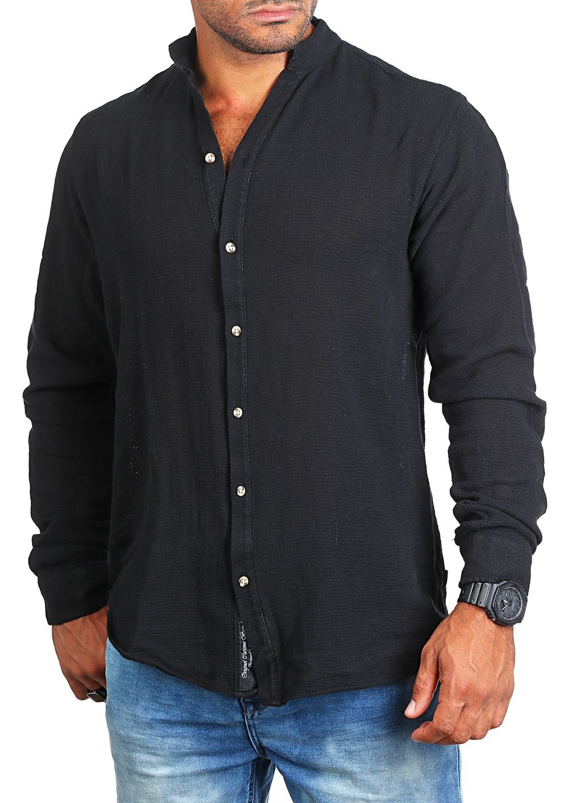 CARISMA Langarmhemd Herren Sommer Hemd trendig luftig grob gewebt retro Loo günstig online kaufen