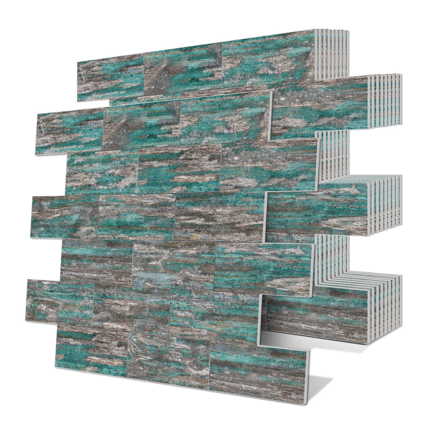 MOPUEA Fliesenaufkleber Splashback 10 Stück 34.3cm x 29.2 cm, Fliesenaufkleber, selbstklebende (10 St., Selbstklebende Schaumtapeten Einführung), 10 Bögen, 13,5×11,5 Zoll, 0,07 Zoll dick.