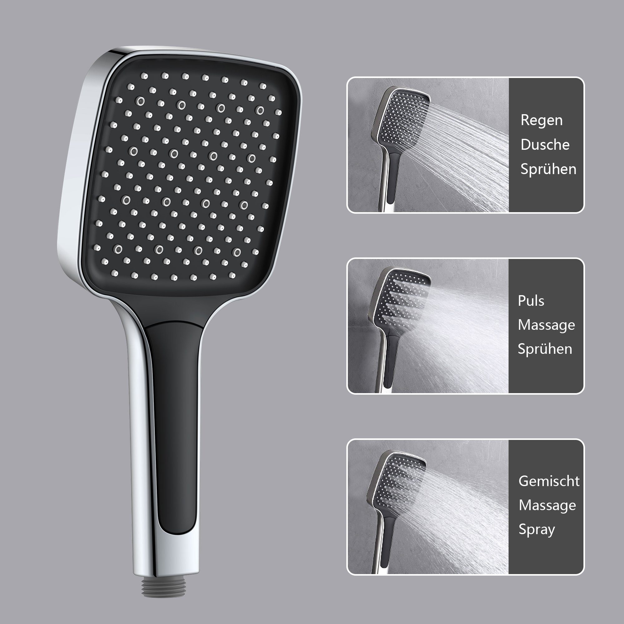 Sumerain Handbrause Groß Handbrause mit Schlauch 200 cm, (sparduschkopf, 2- günstig online kaufen