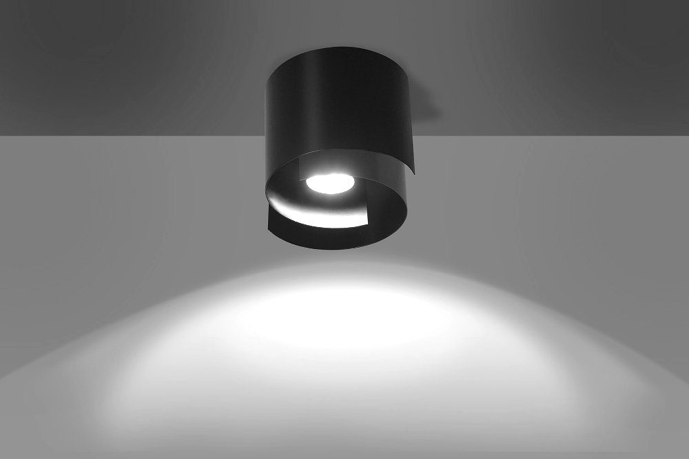 Licht-Erlebnisse Deckenleuchte DEB, ohne Leuchtmittel, Deckenlampe Schwarz GU10 Ø21cm Metall | Deckenlampen
