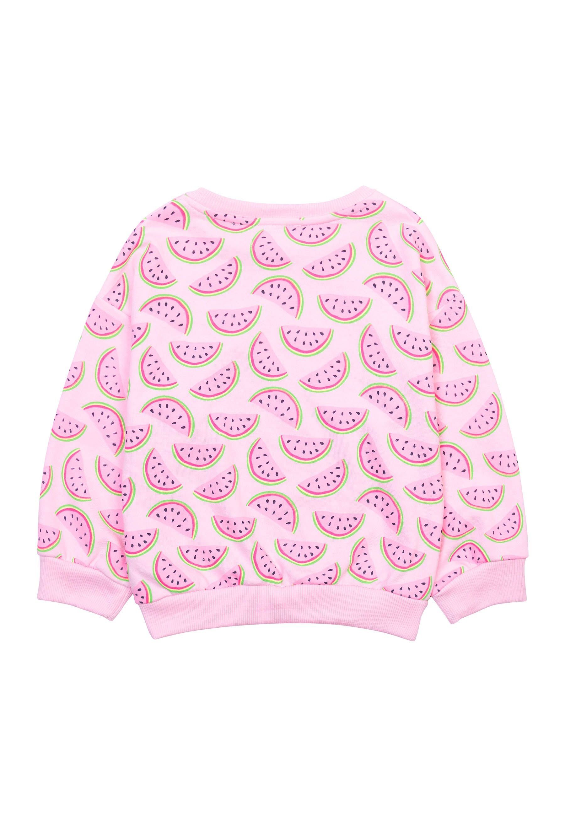 MINOTI Sweatshirt Mädchen Sweatshirt mit Muster (1y-8y) Hellrosa