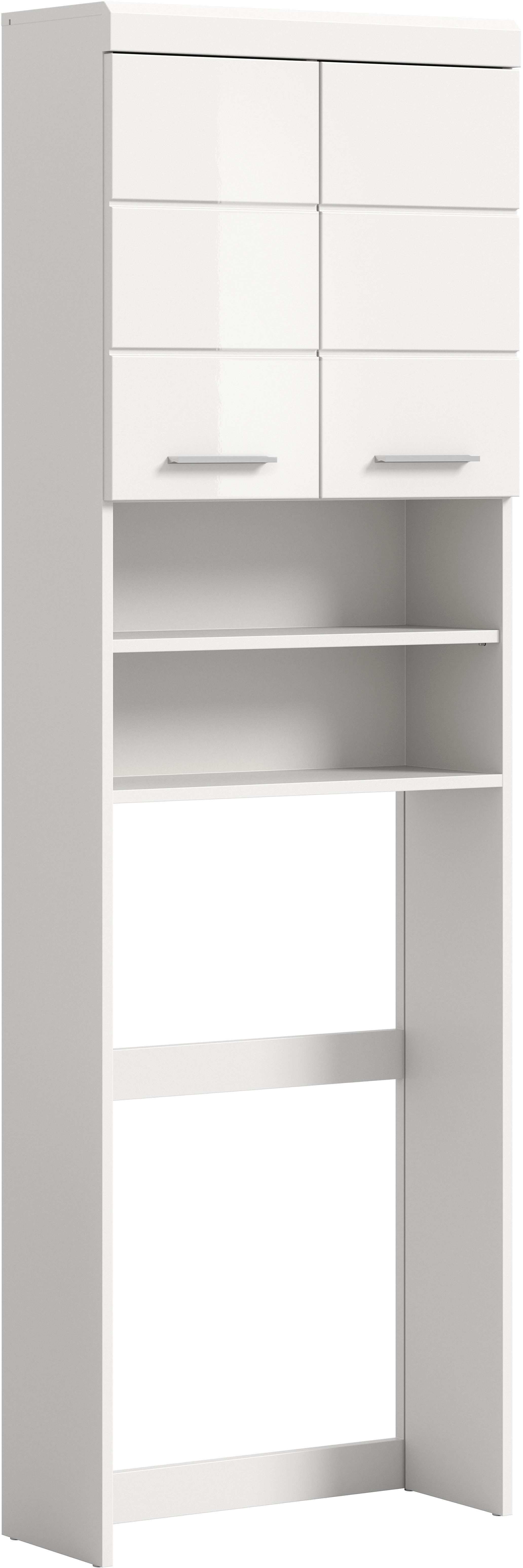 welltime Waschmaschinenumbauschrank SIENA, Breite 63cm, für Waschmaschine & Trockner, 2 Türen, MDF-Front (TOPSELLER) in verschiedenen Farben, Überbauschrank, Umbauschrank, Badschrank