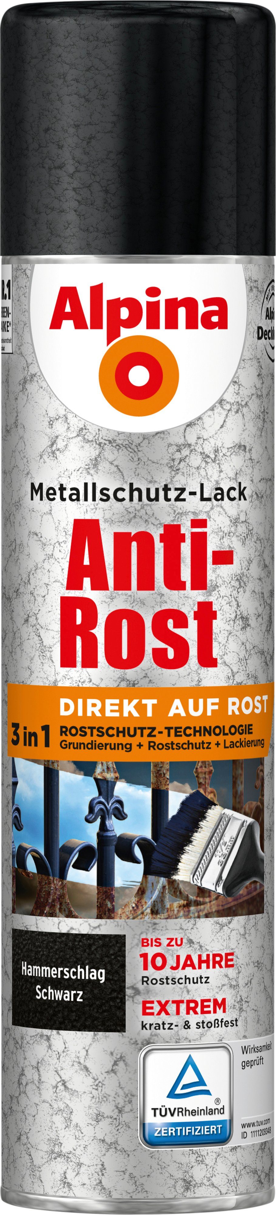 400 ml Sprühmetallschutz-Lack Sprühlack Alpina Alpina Hammerschlag