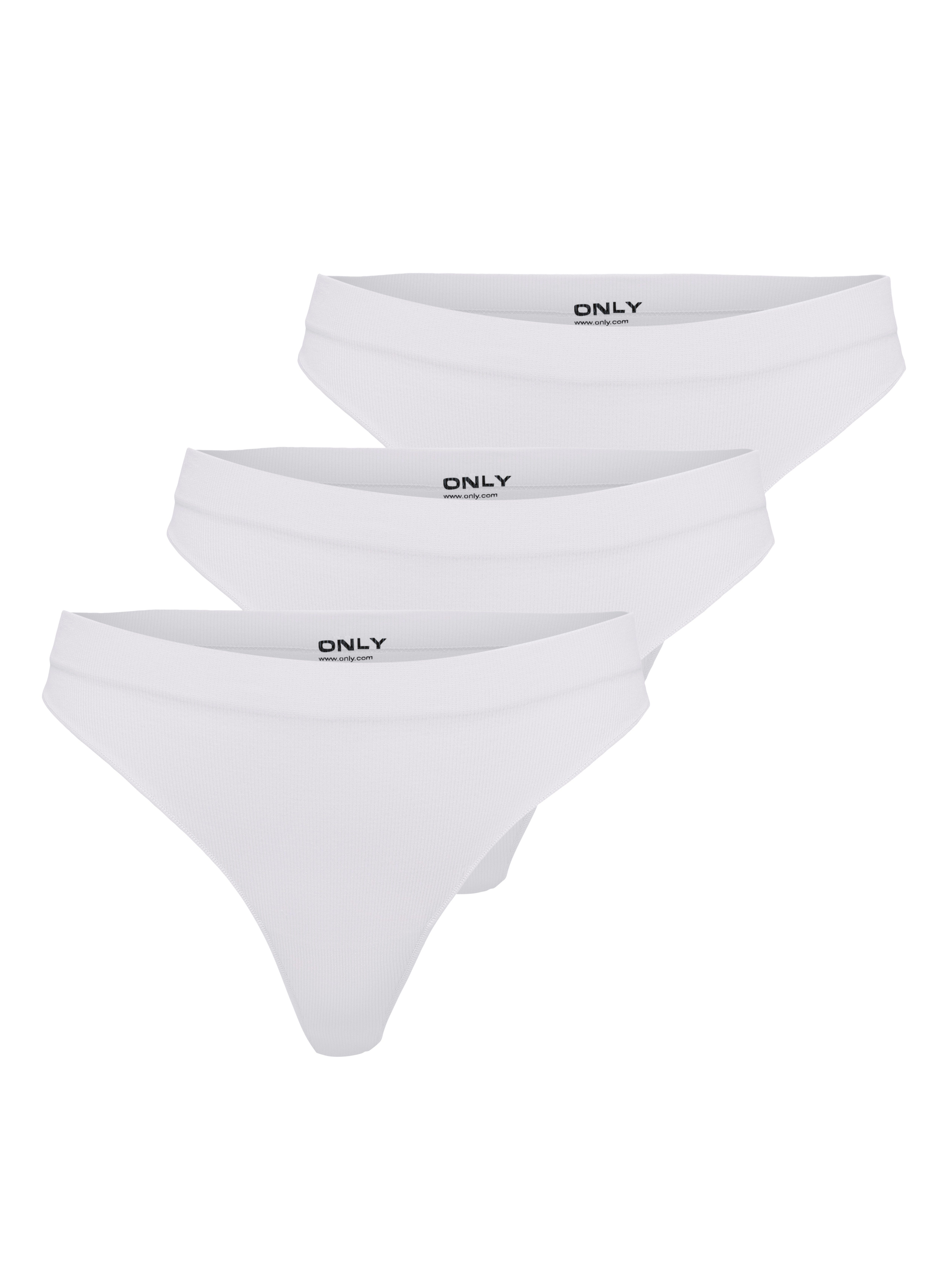ONLY T-String ONLVICKY RIB S-LESS THONG 3-PK NOOS (Packung, 3-St)