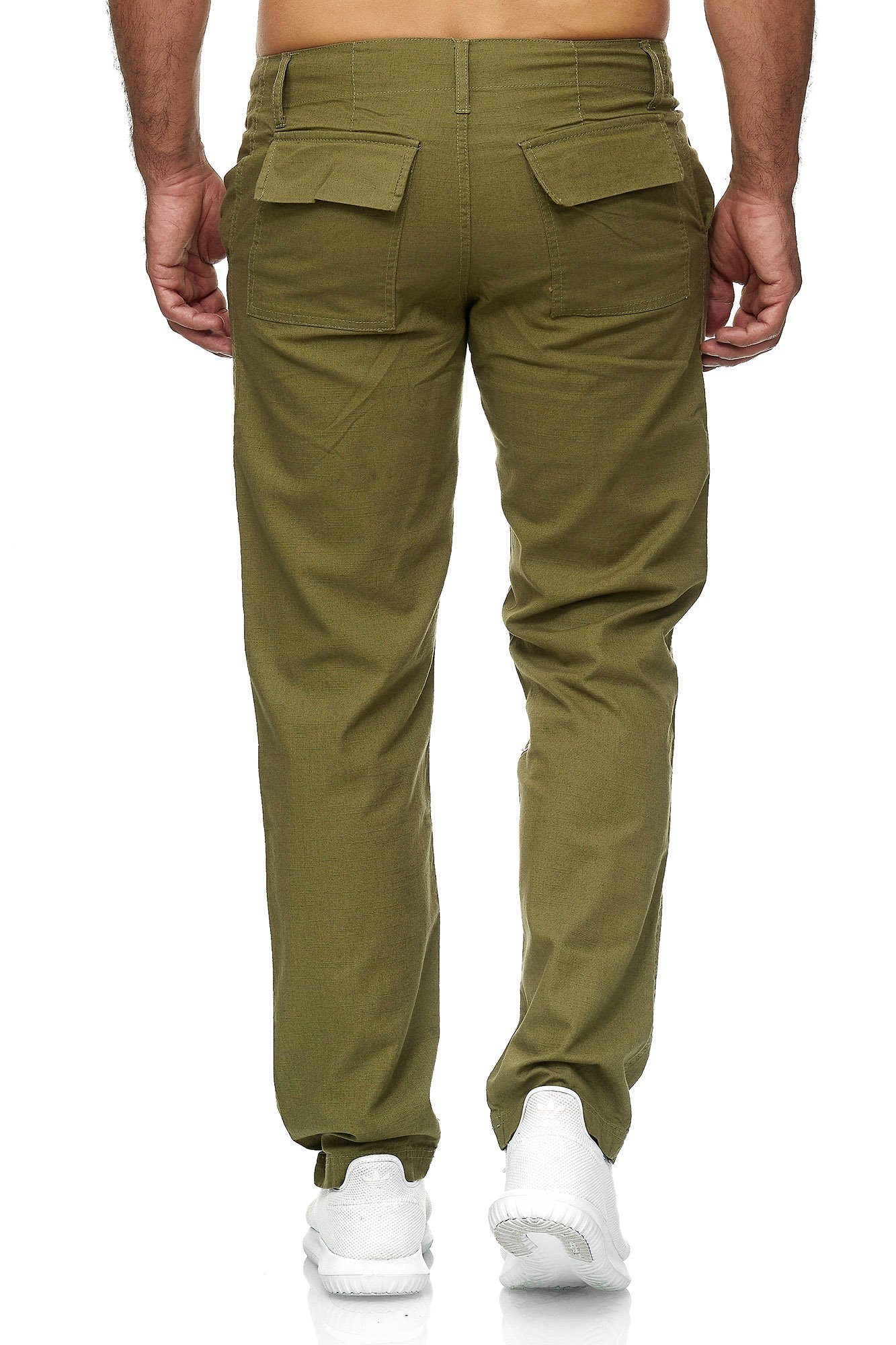 RS-3000 Baumwollhose Strandhose Leinen-Look bequeme Leinenhose Herren khaki Reslad Optik (1-tlg) mit Strandhose im Tunnelzug Reslad Leinenhose